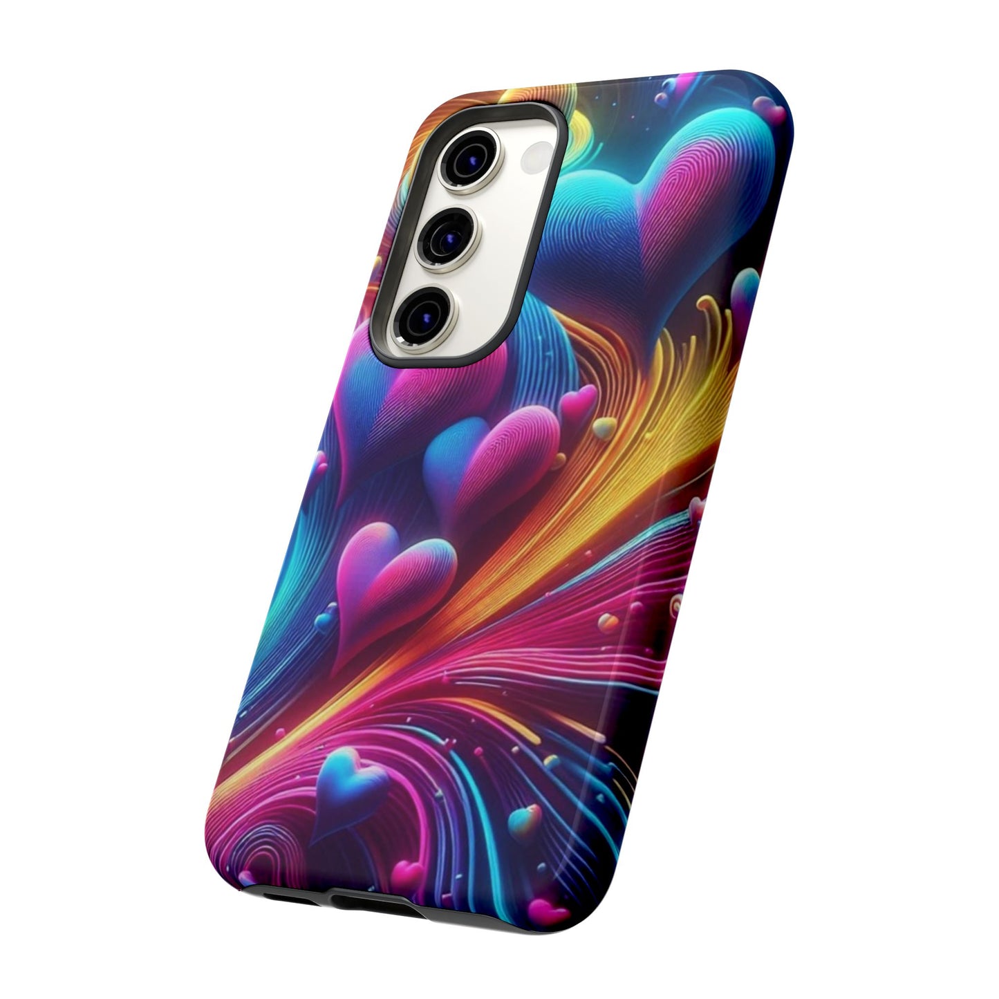 Phone Case - Floating Neon Hearts