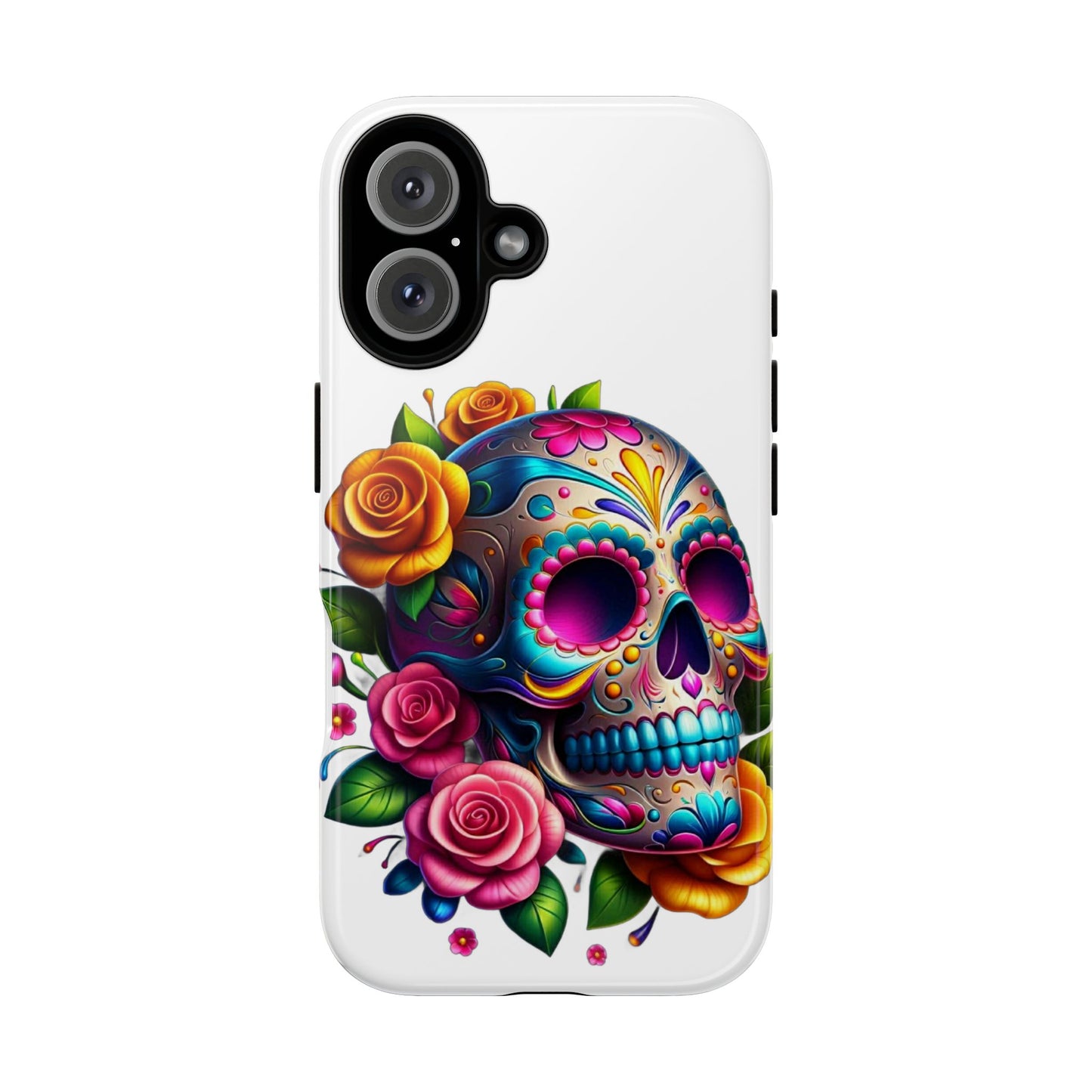 Phone Cases - Sugar Skull with Flowers Design