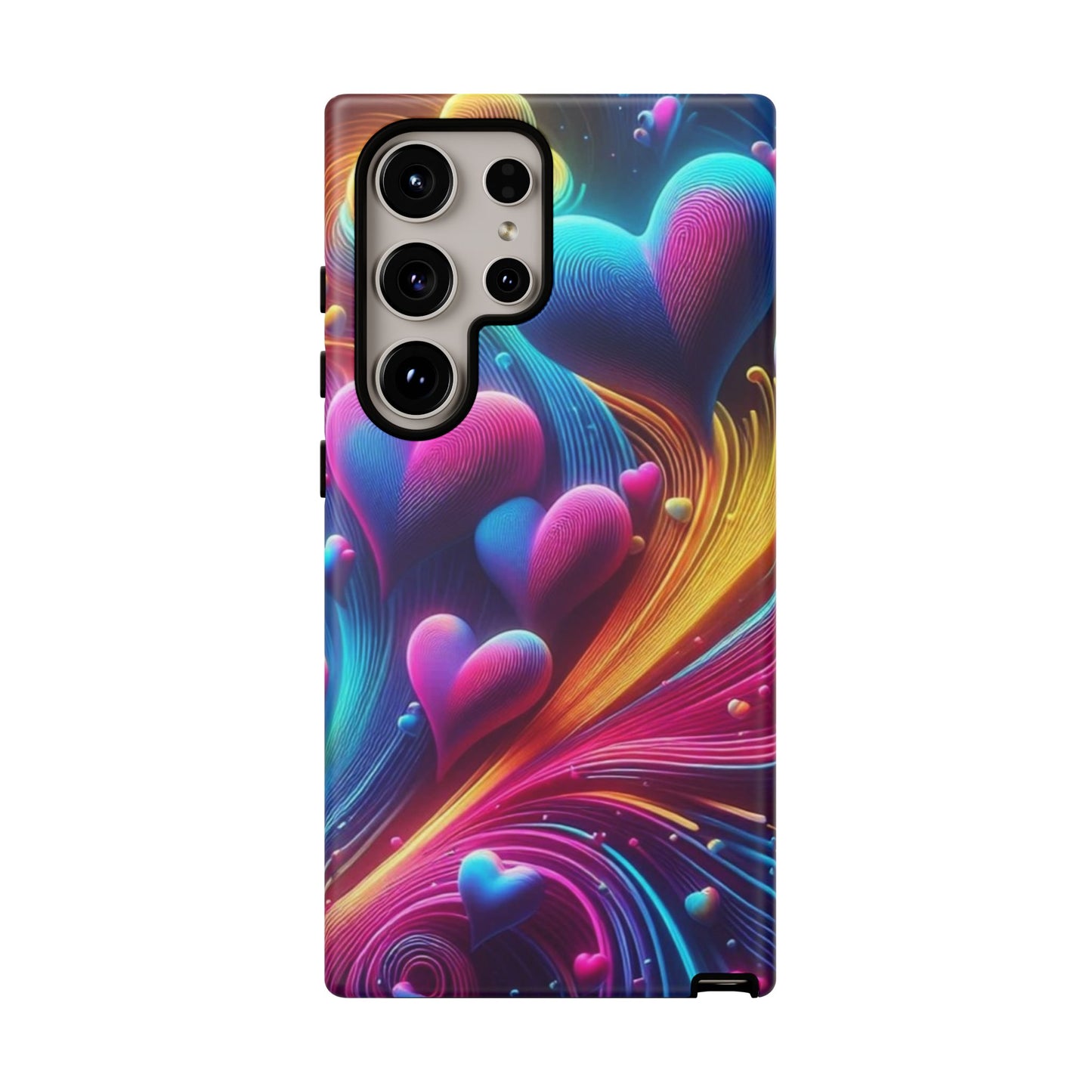 Phone Case - Floating Neon Hearts
