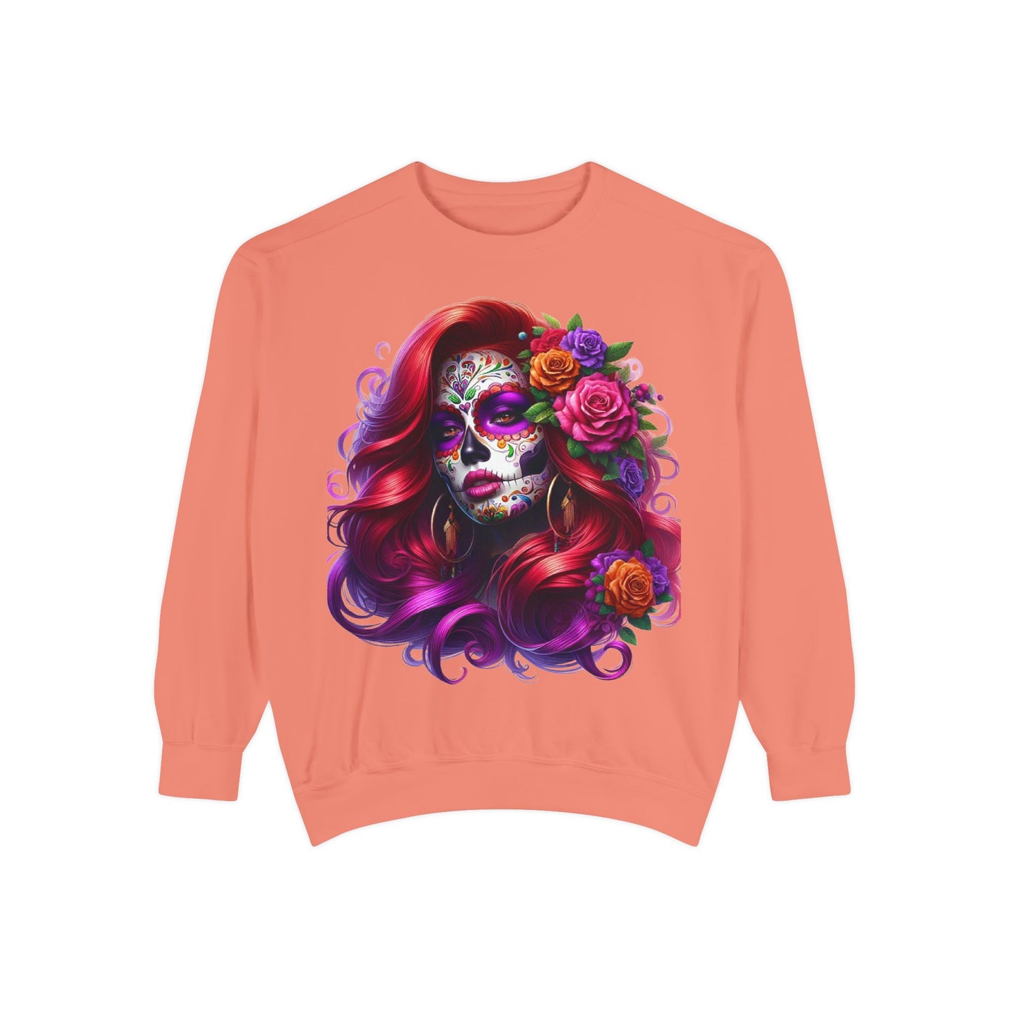 Sugar Skull Lady Thinking Sweatshirt