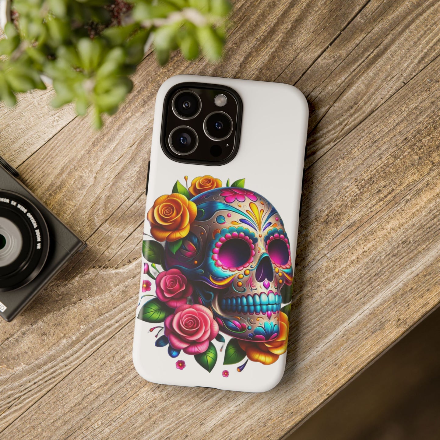 Phone Cases - Sugar Skull with Flowers Design