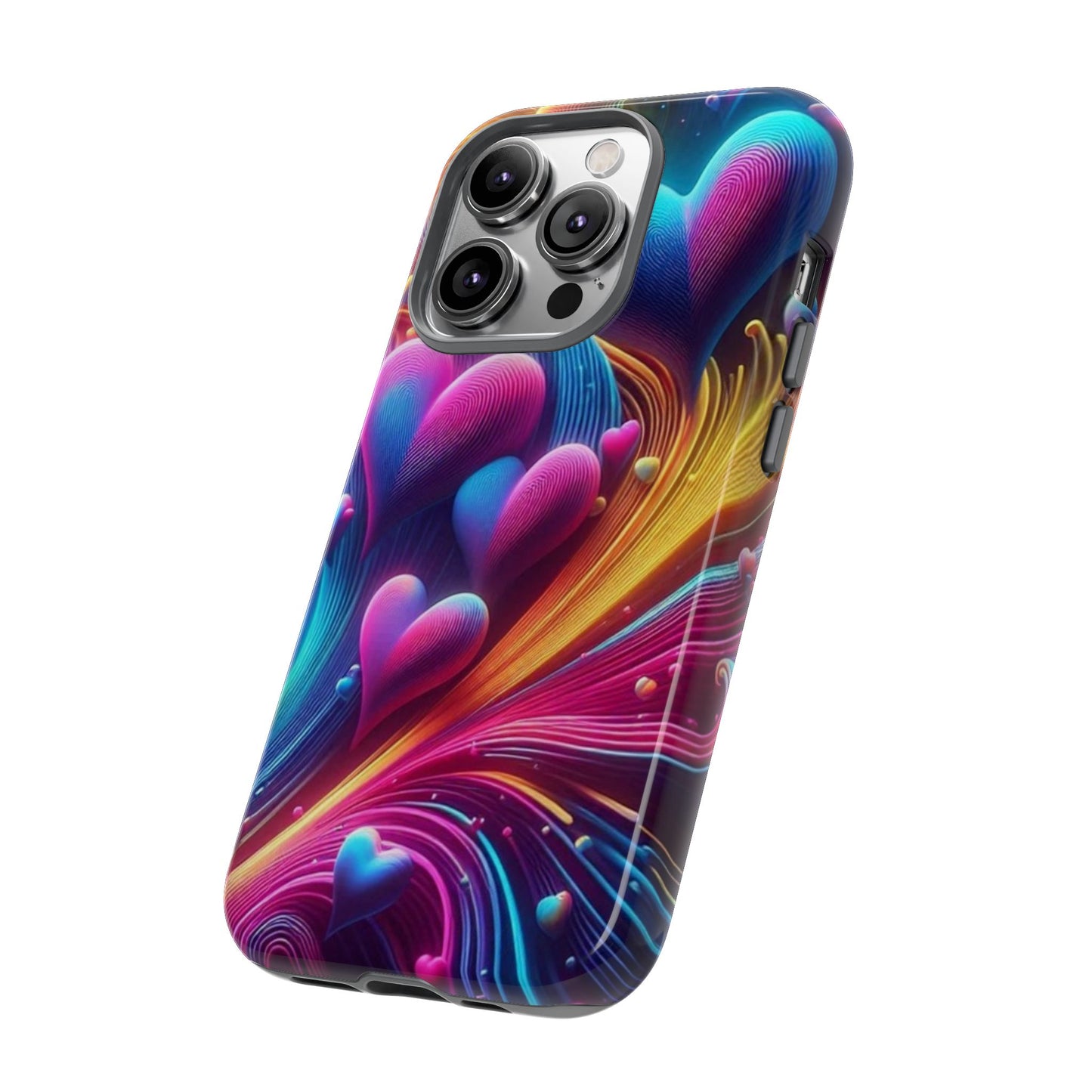 Phone Case - Floating Neon Hearts