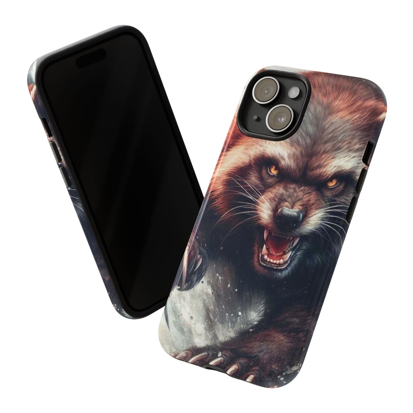 Wolverine snarling with claws out on a phone case.