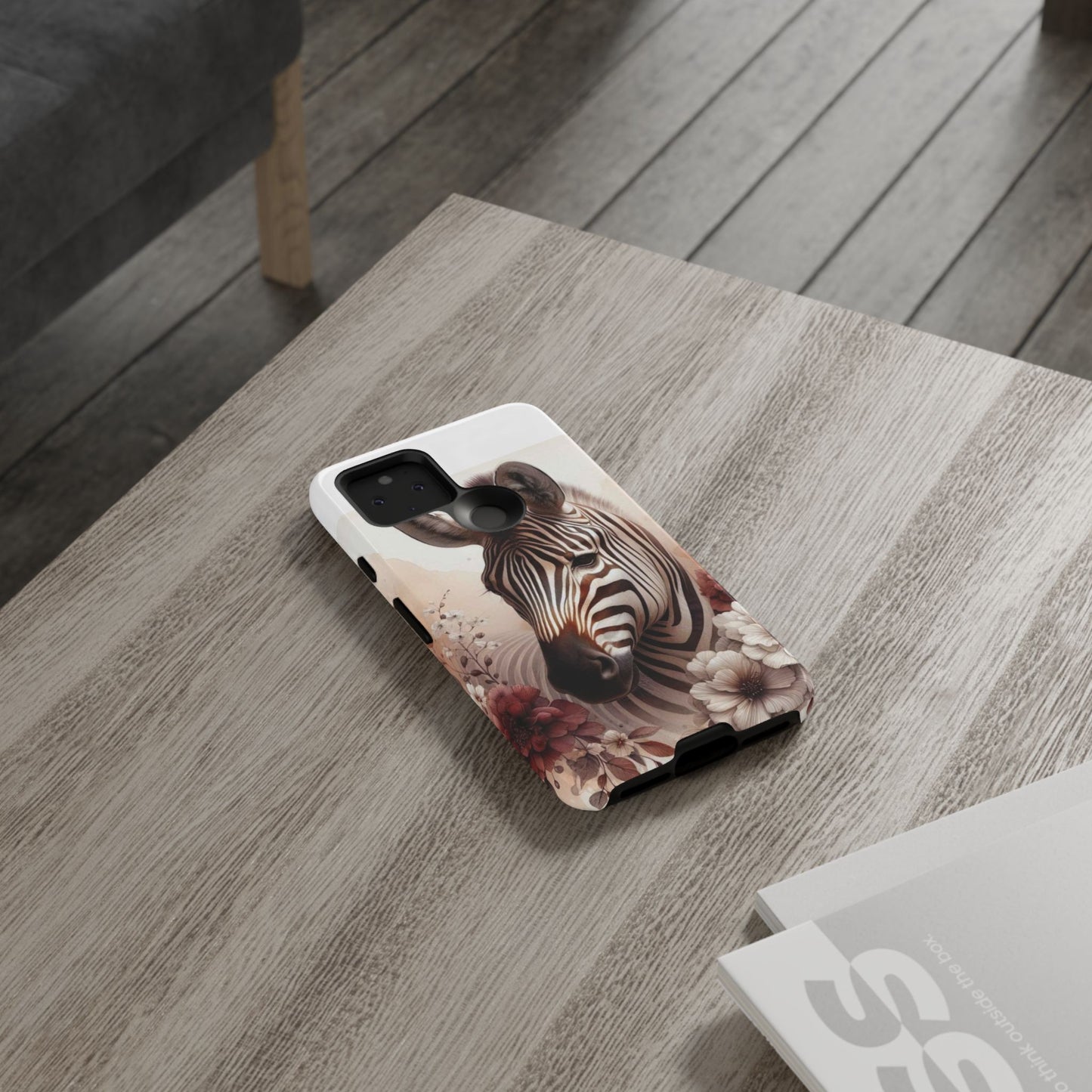 Phone Case Flower Frolicking Zebra Tough Case