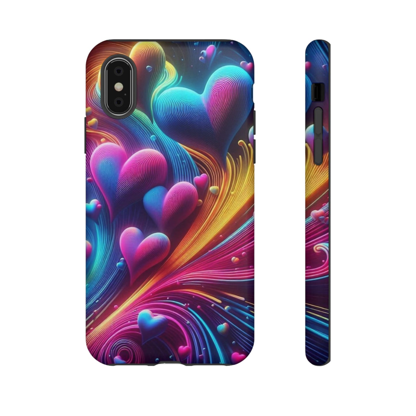 Phone Case - Floating Neon Hearts