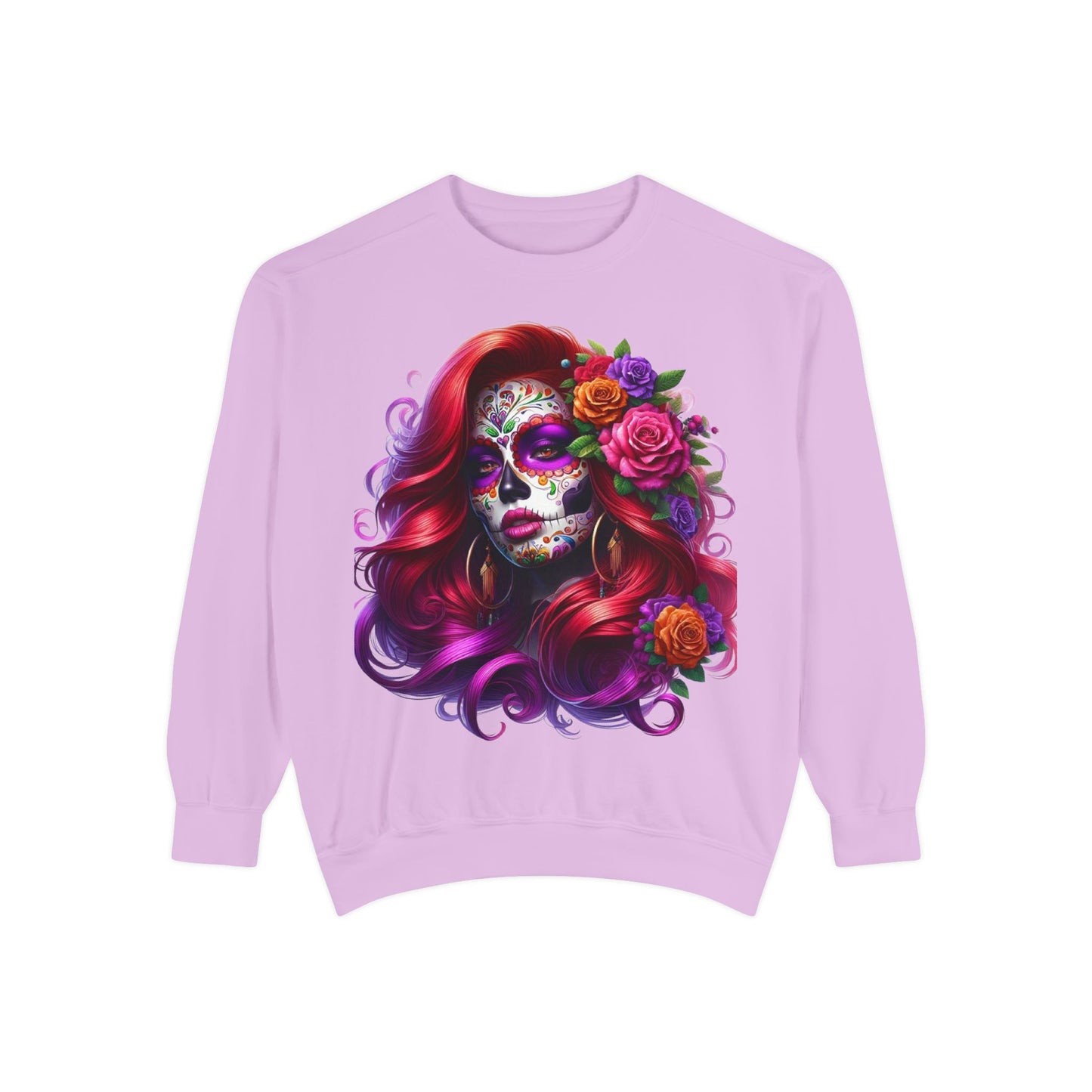 Sugar Skull Lady Thinking Sweatshirt