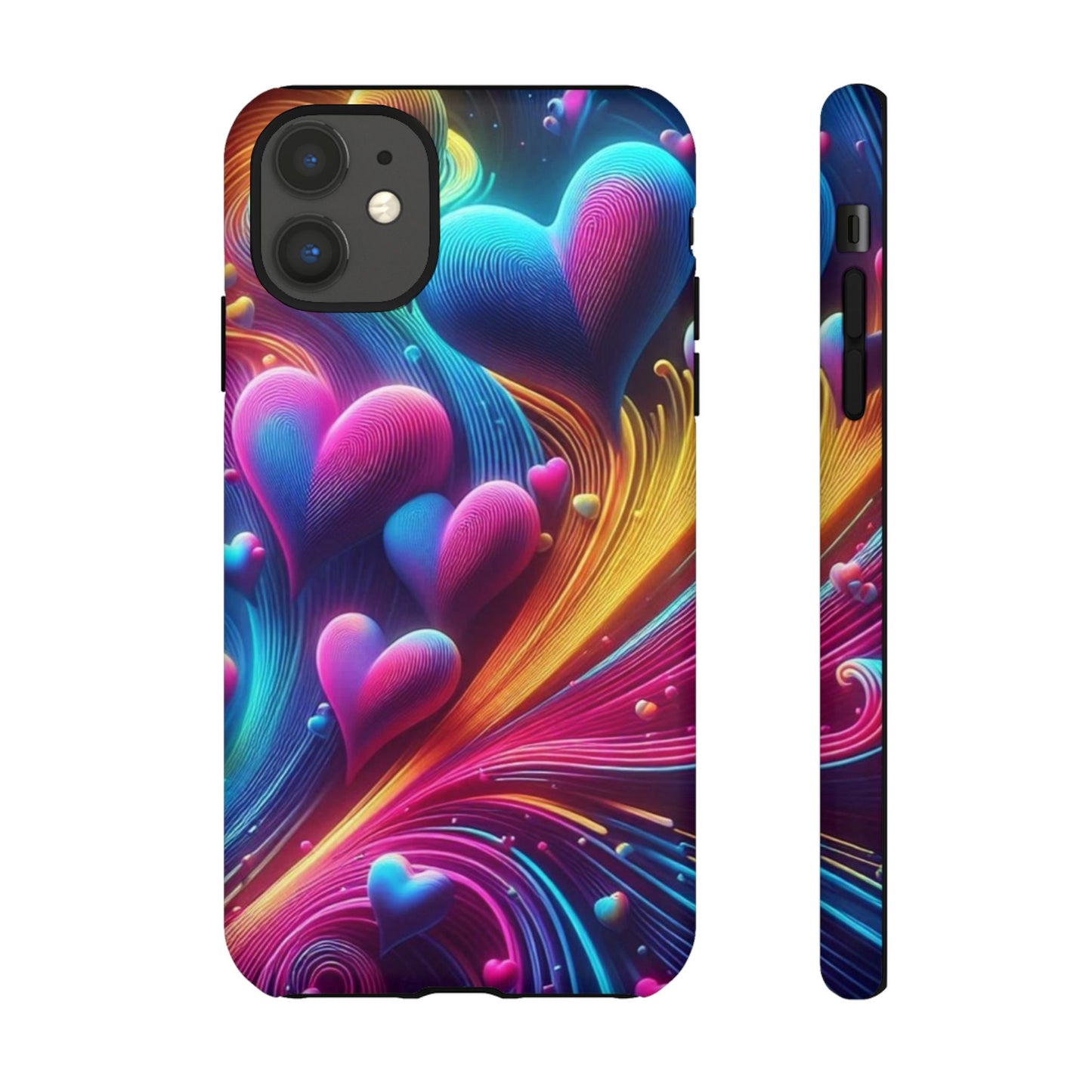 Phone Case - Floating Neon Hearts