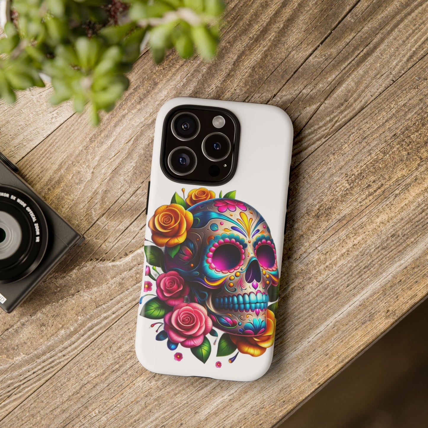 Phone Cases - Sugar Skull with Flowers Design