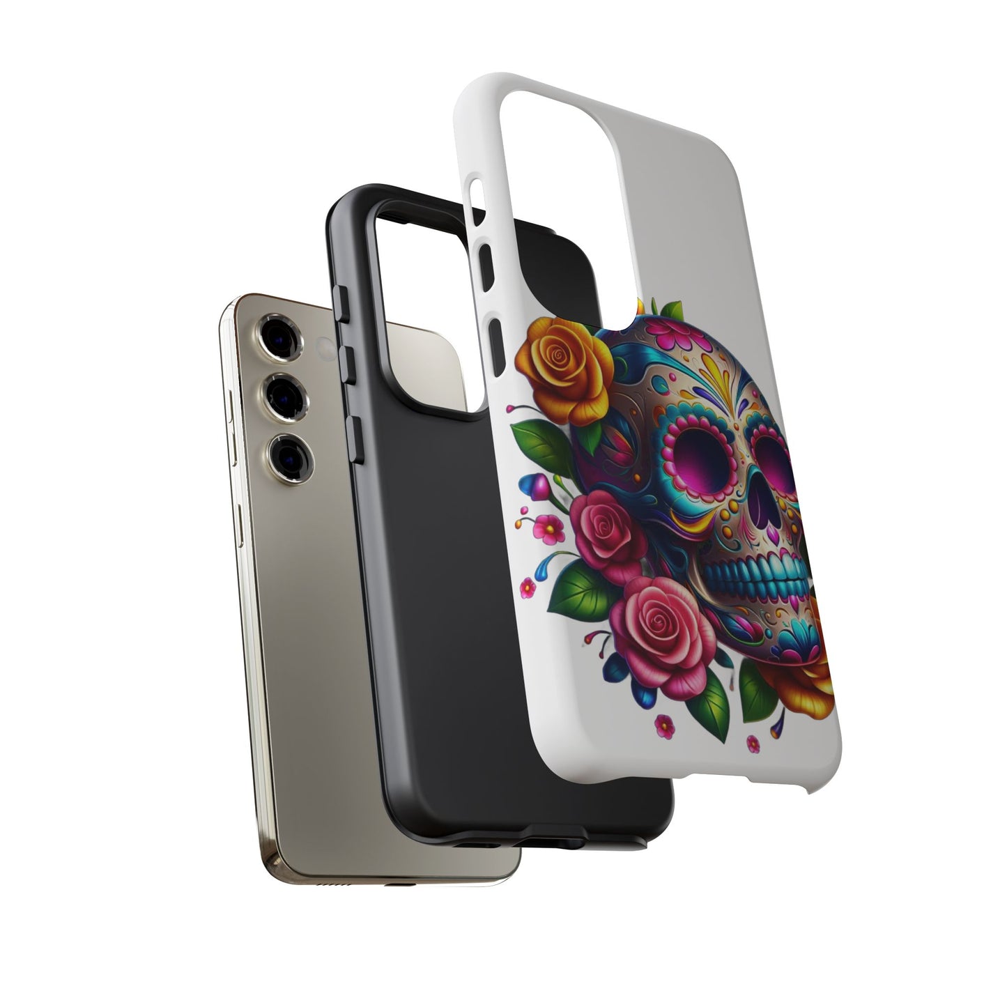 Phone Cases - Sugar Skull with Flowers Design