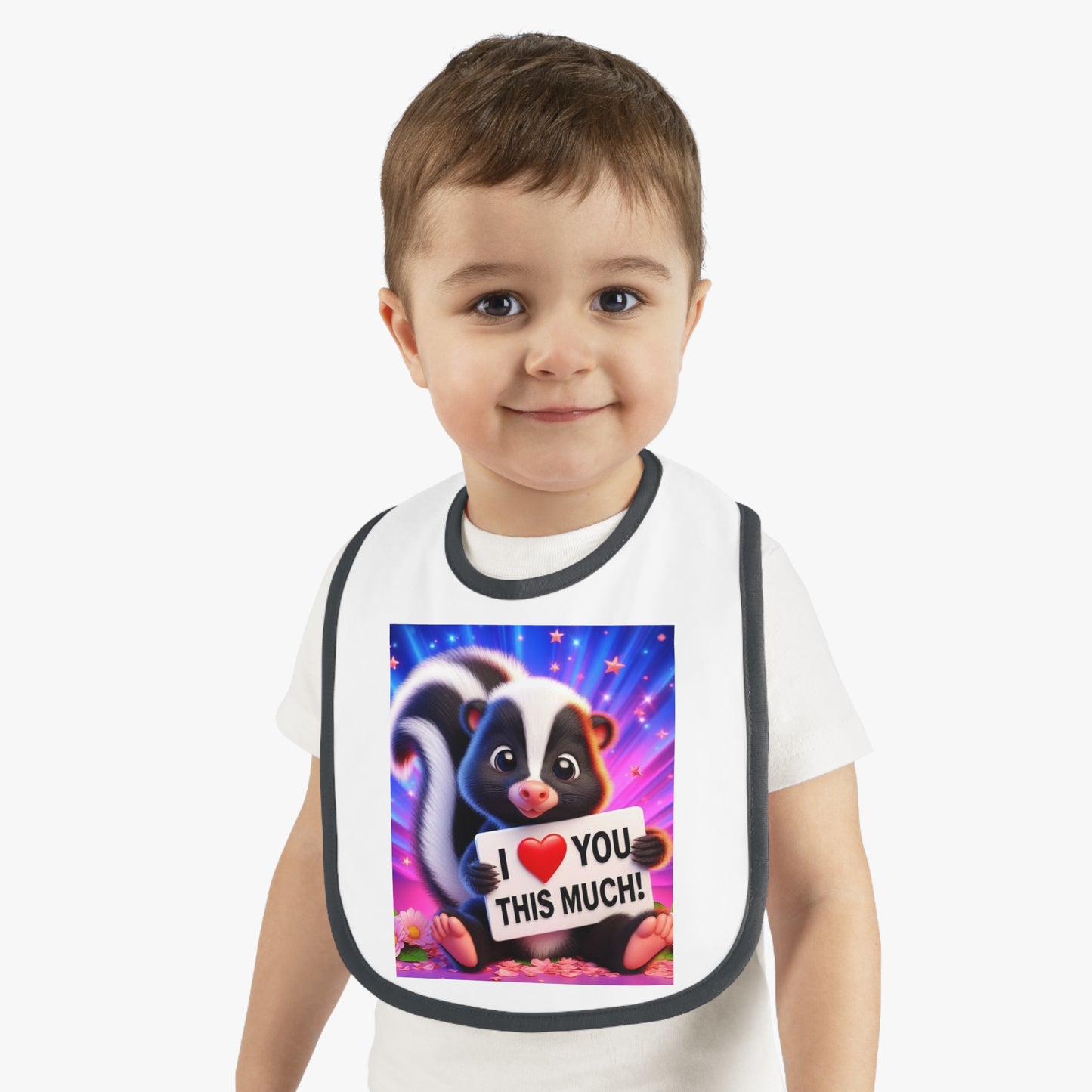 Baby Contrast Trim Jersey Bib - Stinkin Cute
