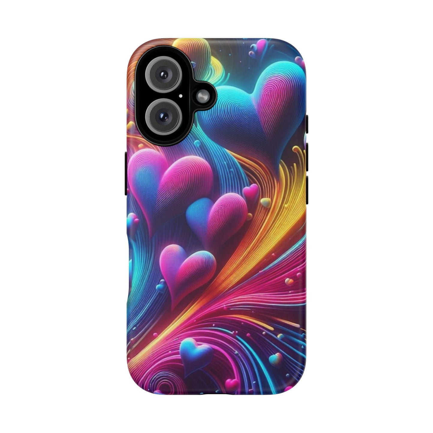 Phone Case - Floating Neon Hearts