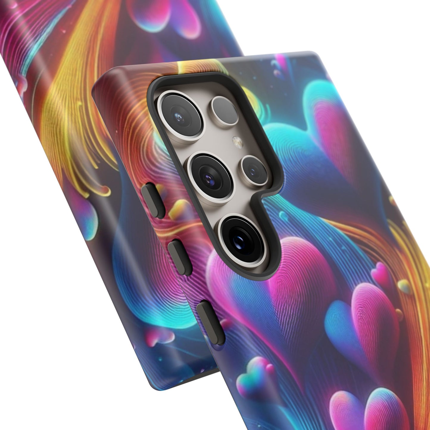 Phone Case - Floating Neon Hearts