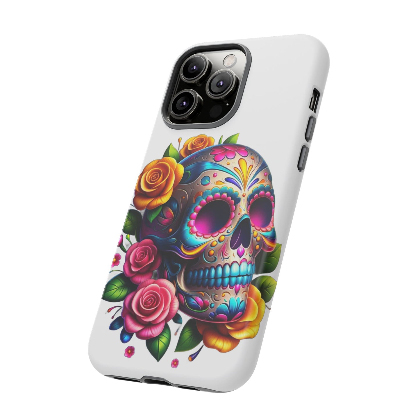 Phone Cases - Sugar Skull with Flowers Design