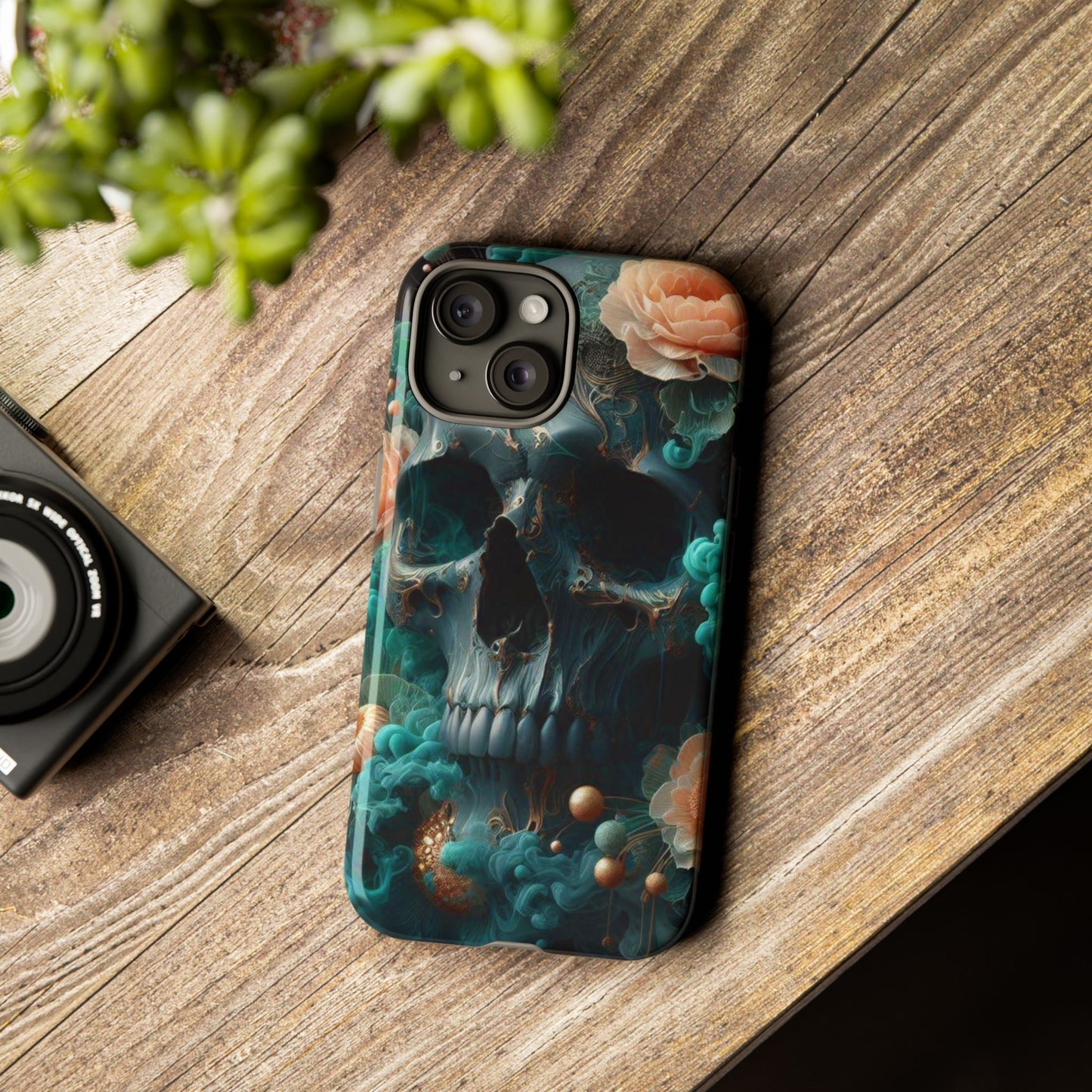 Tough Cases - teal skull