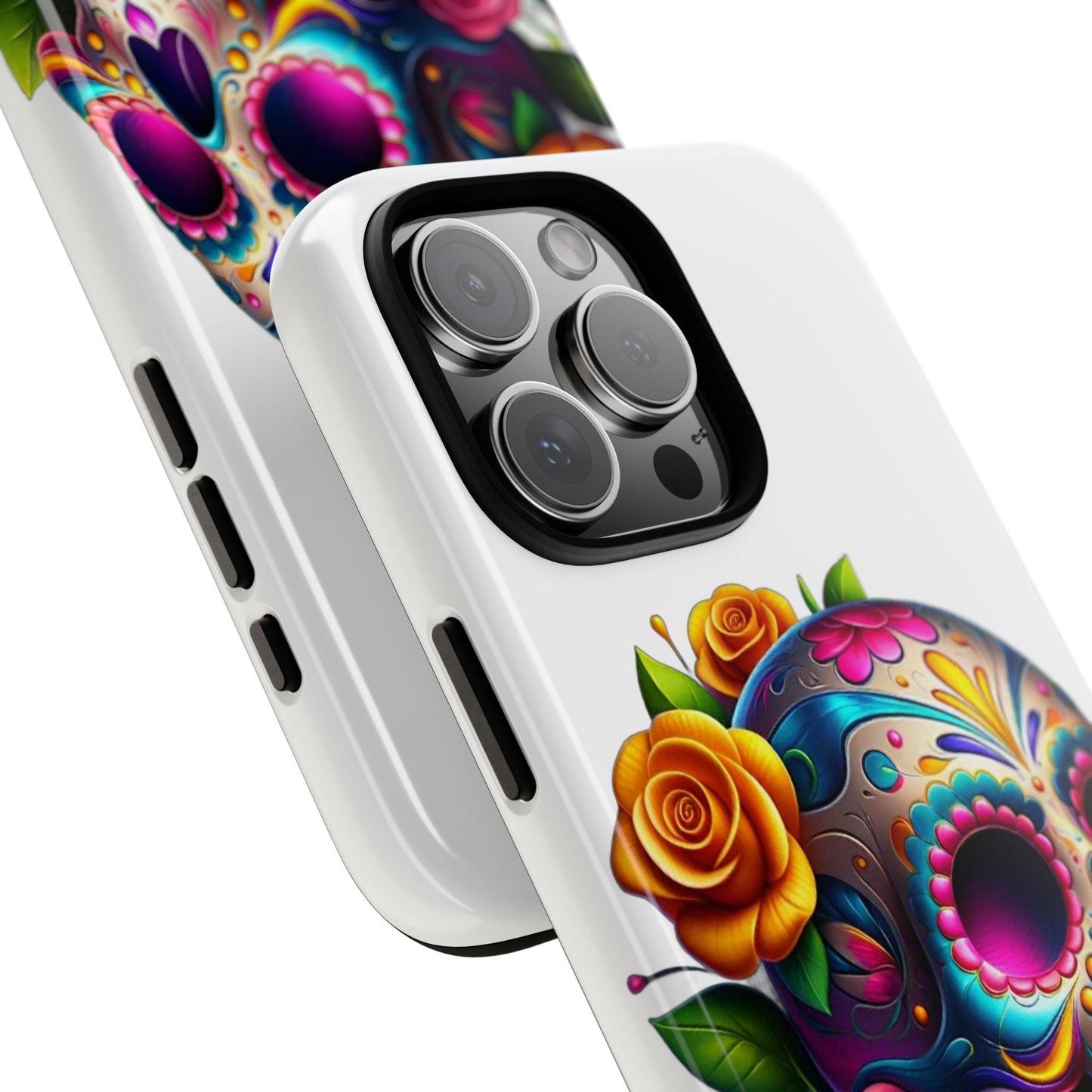 Phone Cases - Sugar Skull with Flowers Design