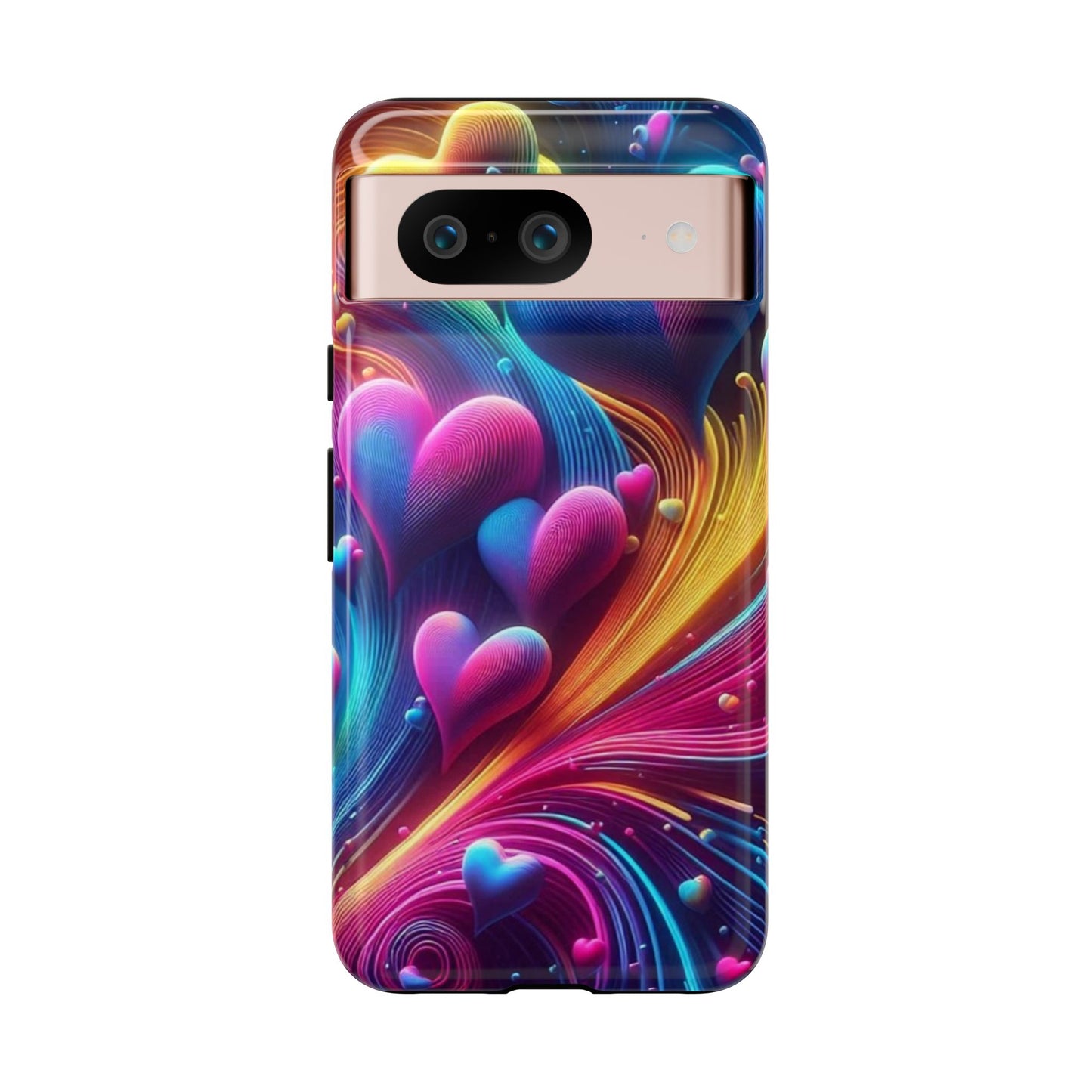 Phone Case - Floating Neon Hearts