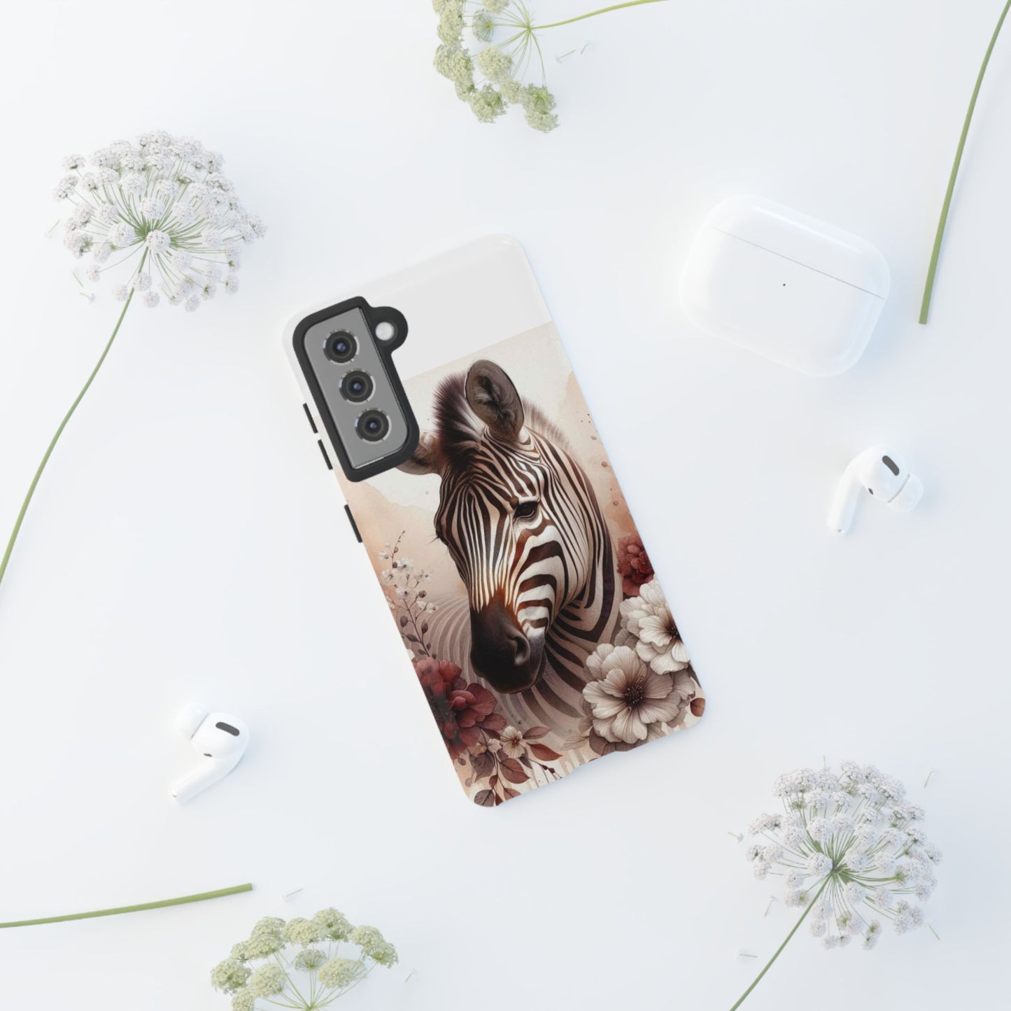 Phone Case Flower Frolicking Zebra Tough Case