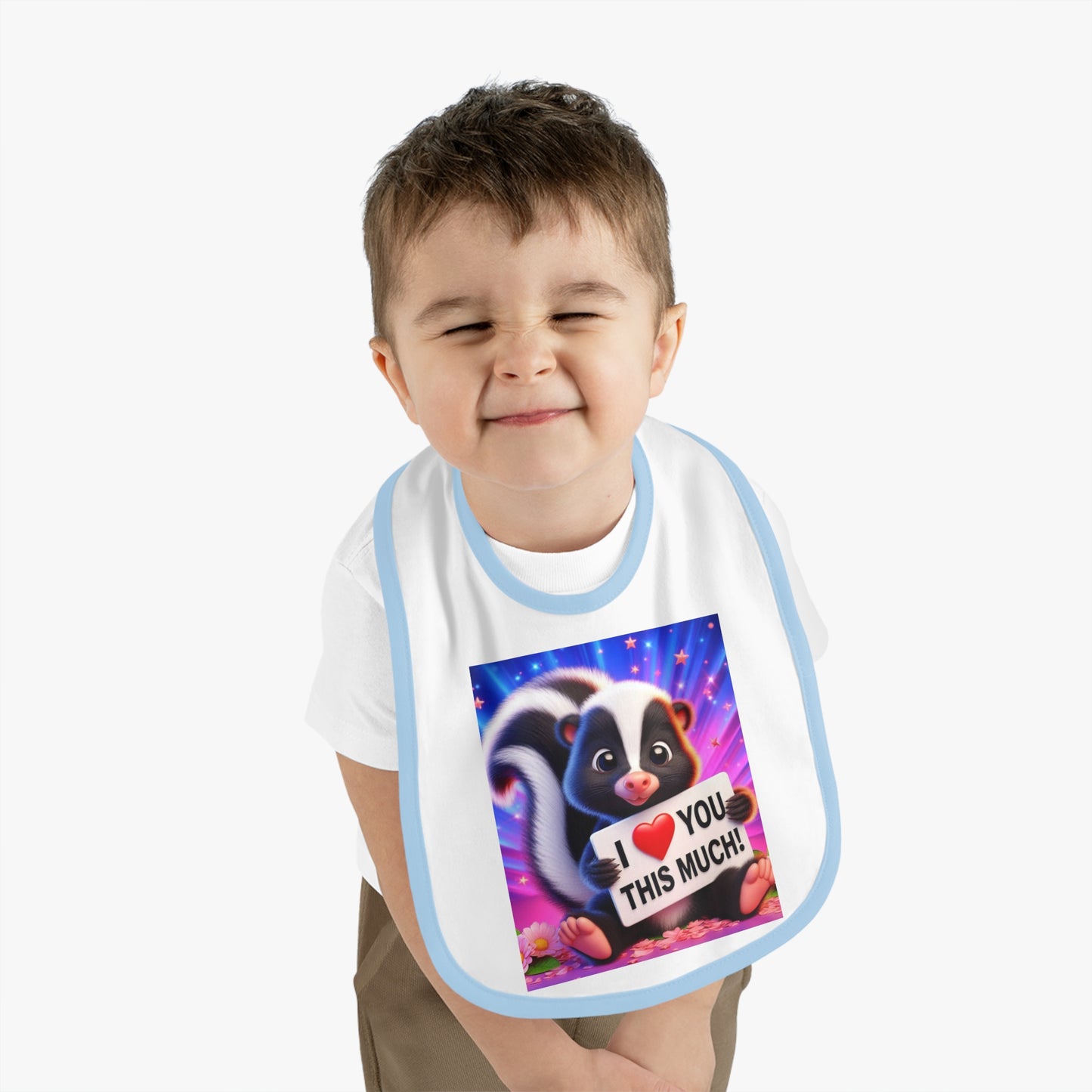 Baby Contrast Trim Jersey Bib - Stinkin Cute