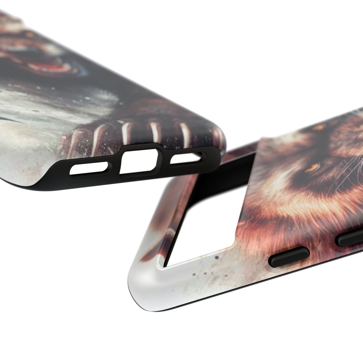 Wolverine snarling with claws out on a phone case.