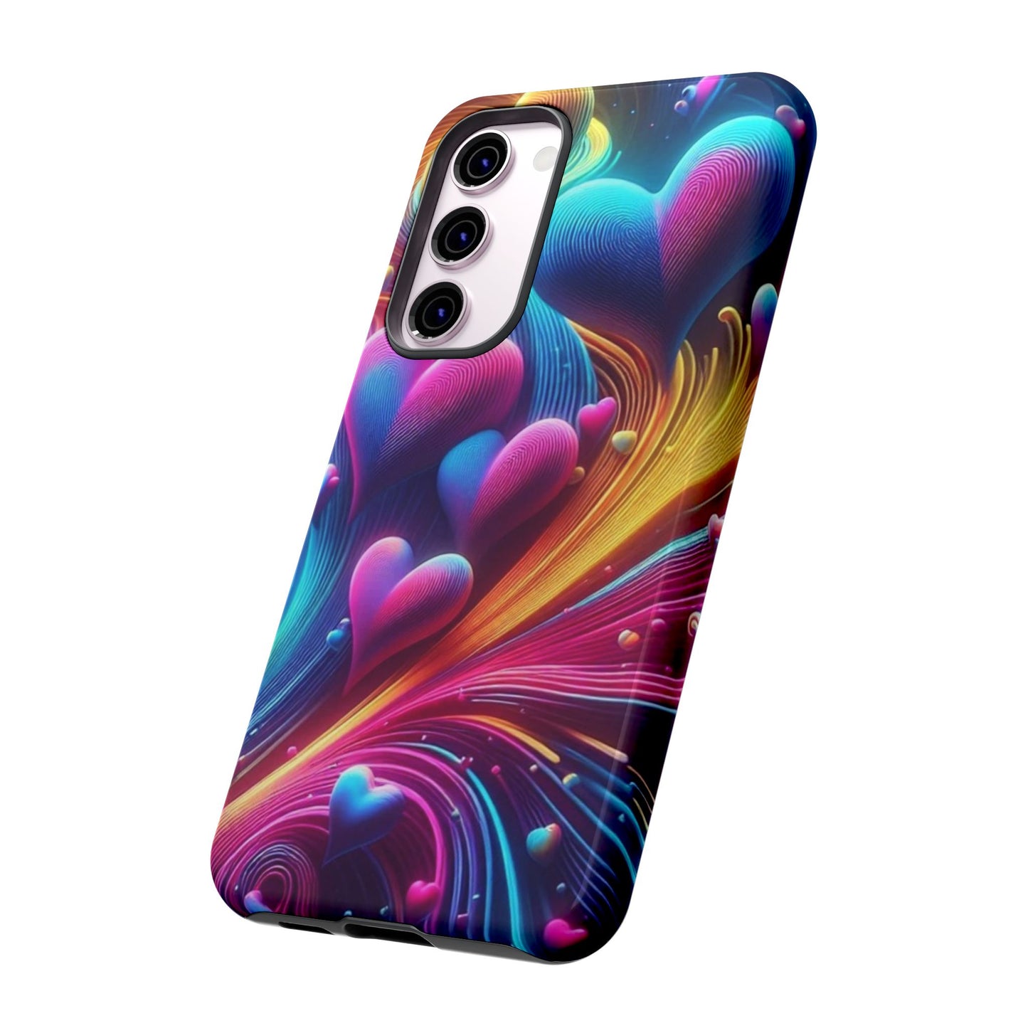 Phone Case - Floating Neon Hearts