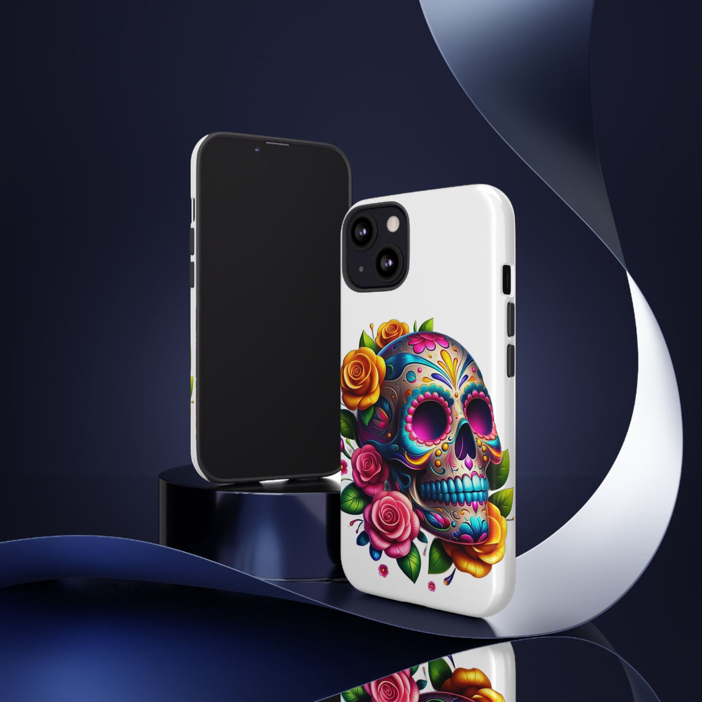 Phone Cases - Sugar Skull with Flowers Design