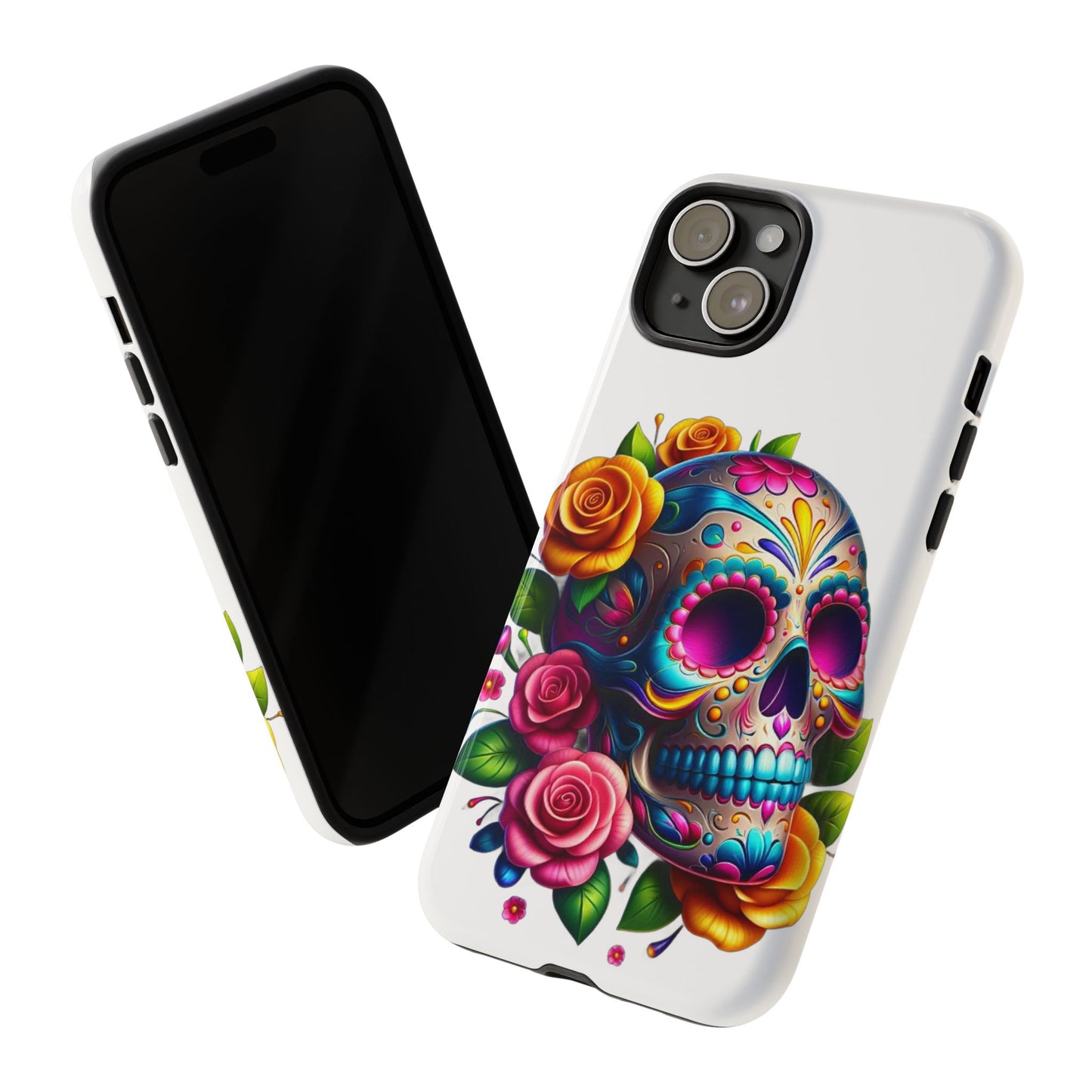 Phone Cases - Sugar Skull with Flowers Design