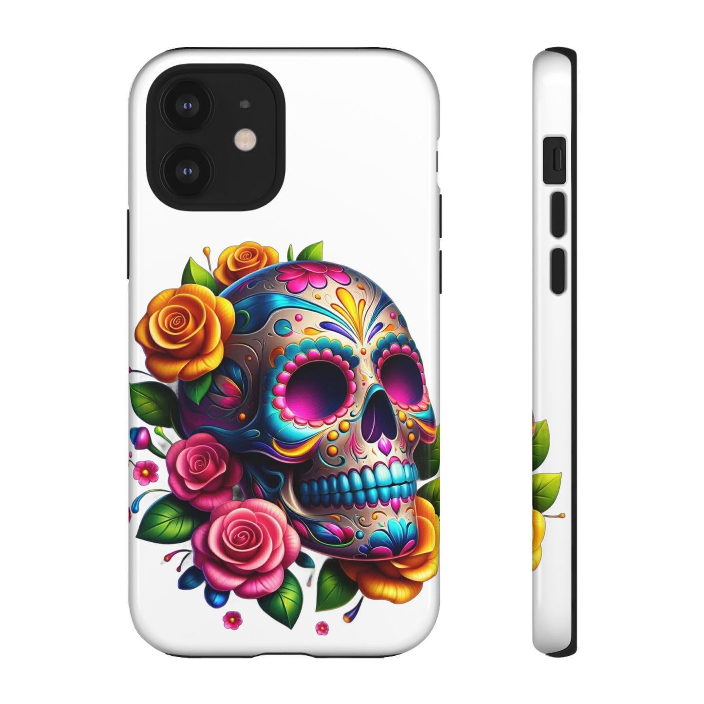 Phone Cases - Sugar Skull with Flowers Design