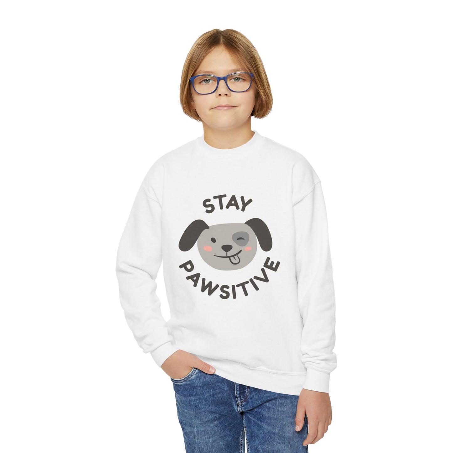 Stay Pawsitive Youth Sweatshirt