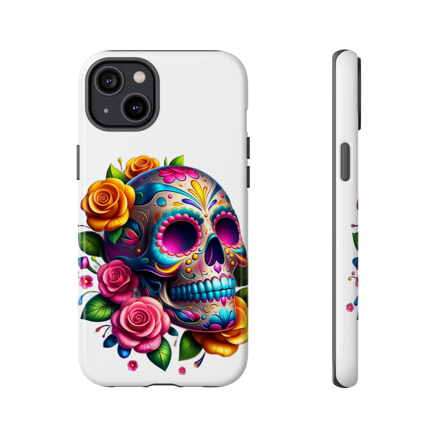 Phone Cases - Sugar Skull with Flowers Design