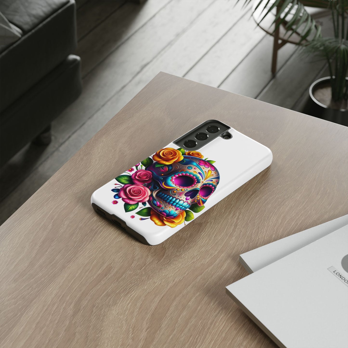 Phone Cases - Sugar Skull with Flowers Design