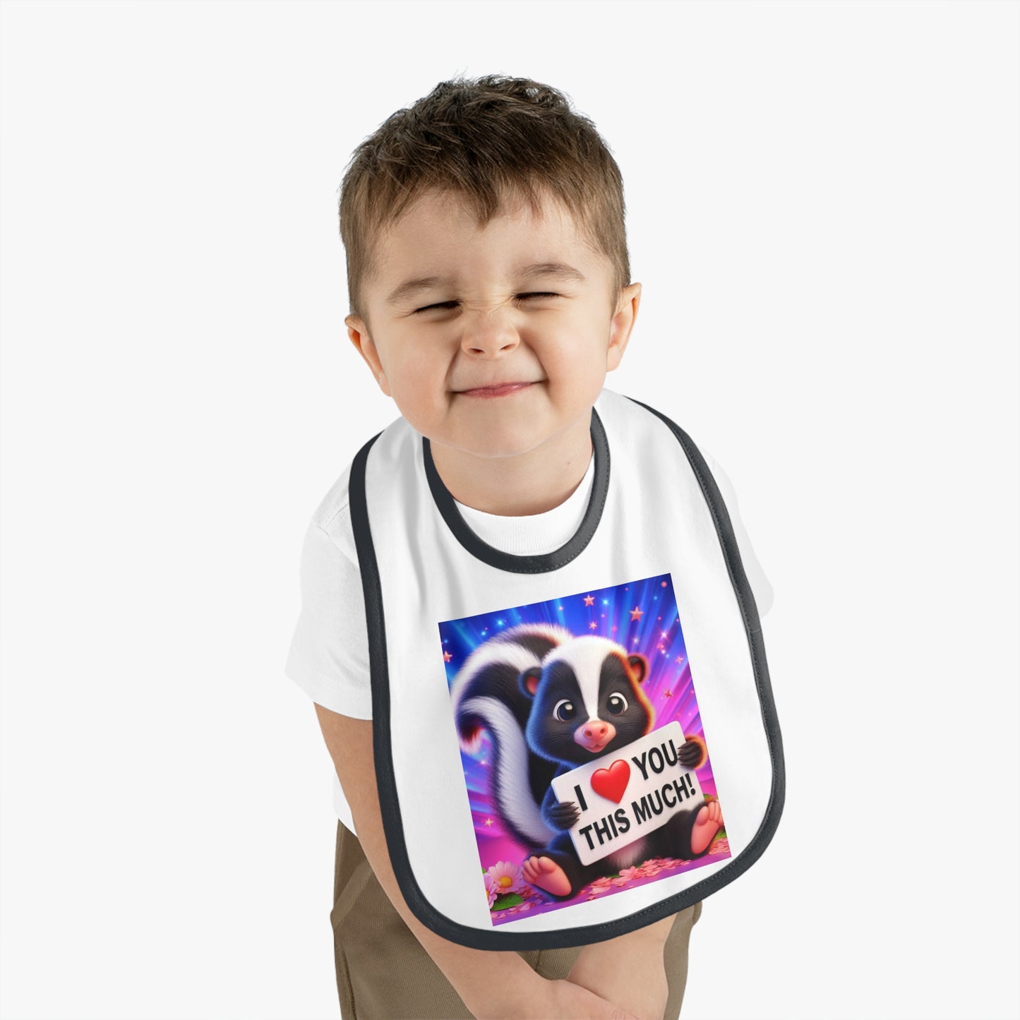 Baby Contrast Trim Jersey Bib - Stinkin Cute