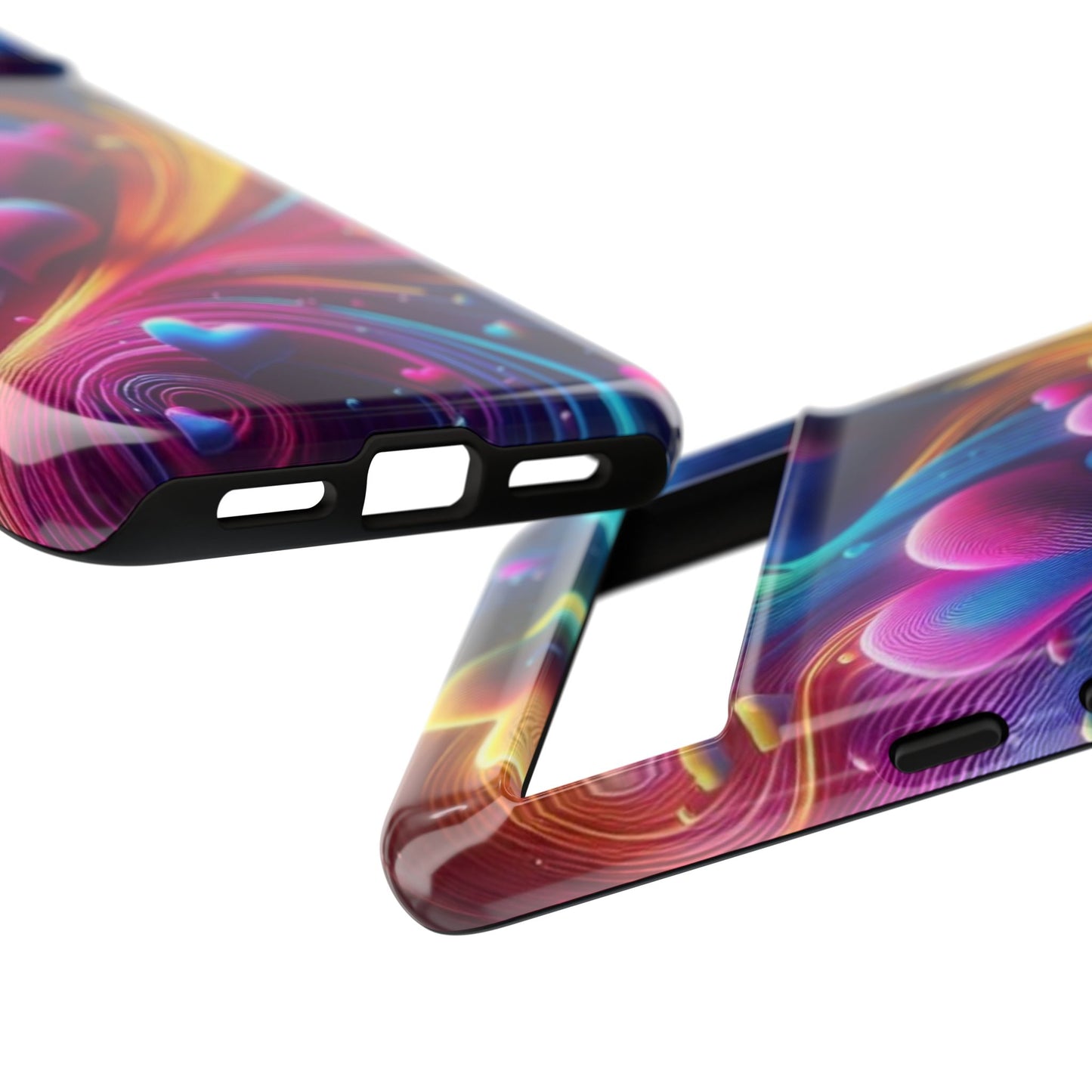 Phone Case - Floating Neon Hearts