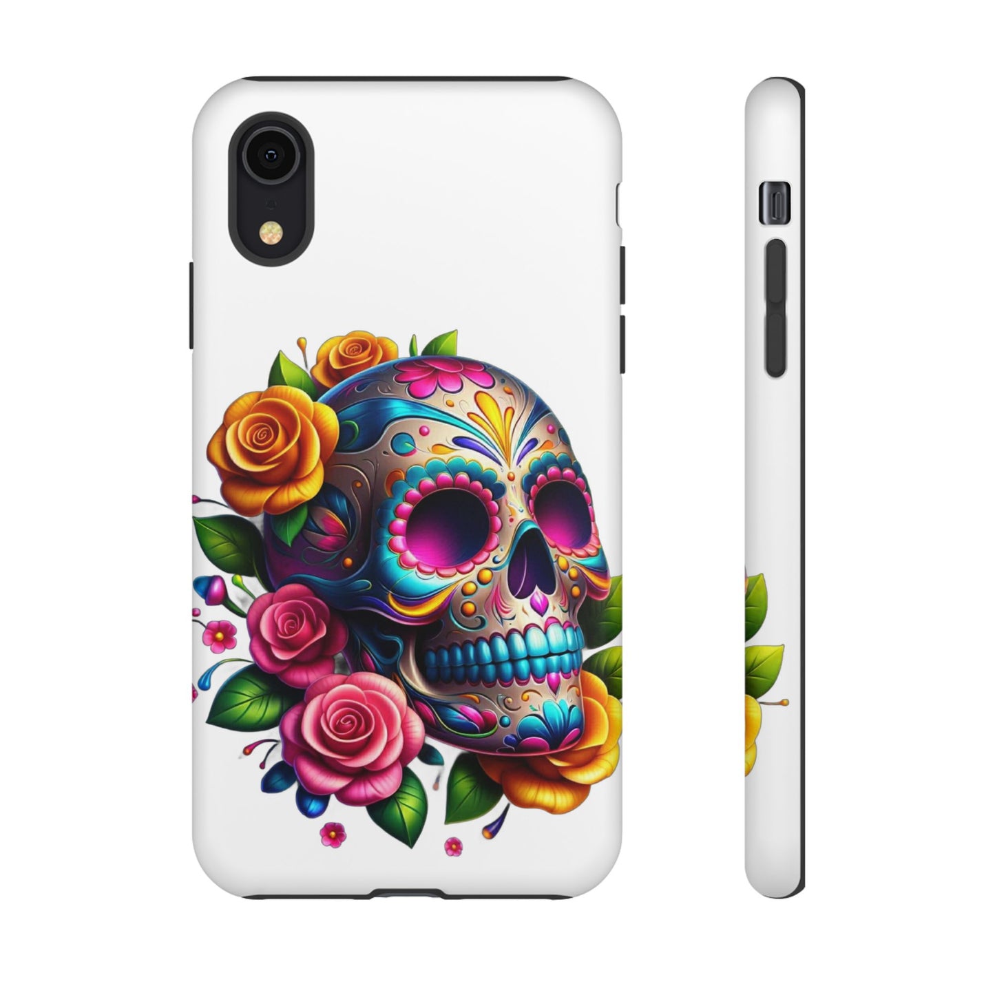 Phone Cases - Sugar Skull with Flowers Design