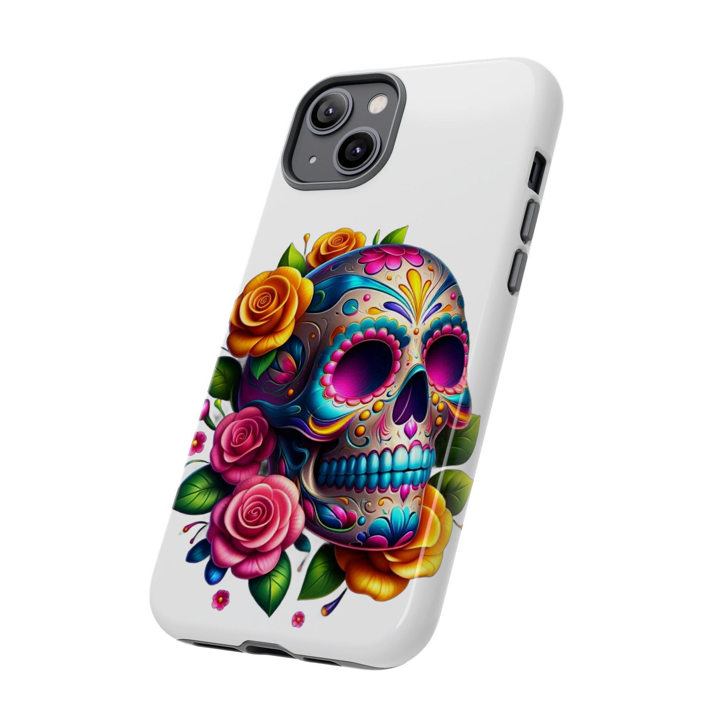Phone Cases - Sugar Skull with Flowers Design