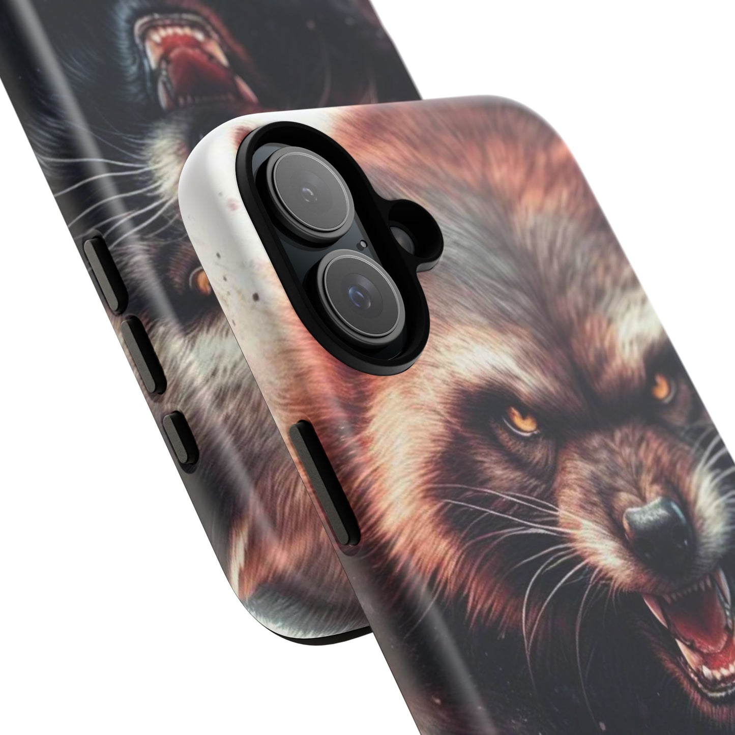 Wolverine snarling with claws out on a phone case.