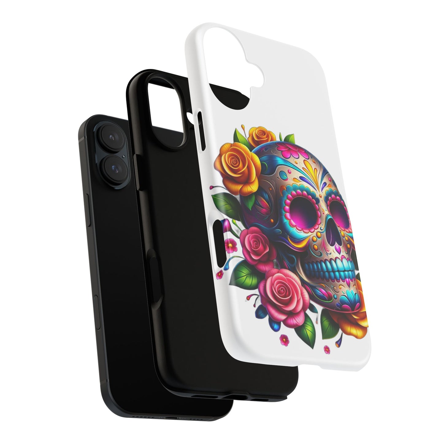 Phone Cases - Sugar Skull with Flowers Design
