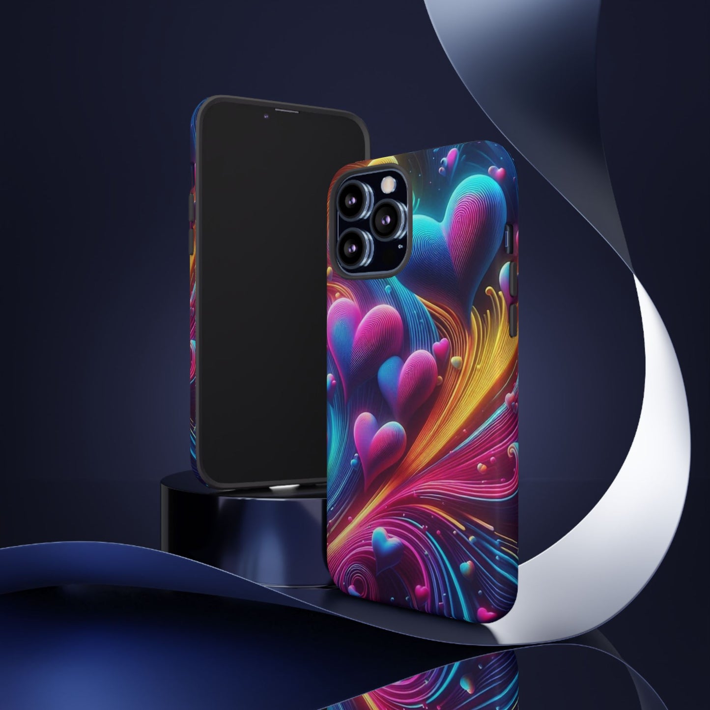 Phone Case - Floating Neon Hearts