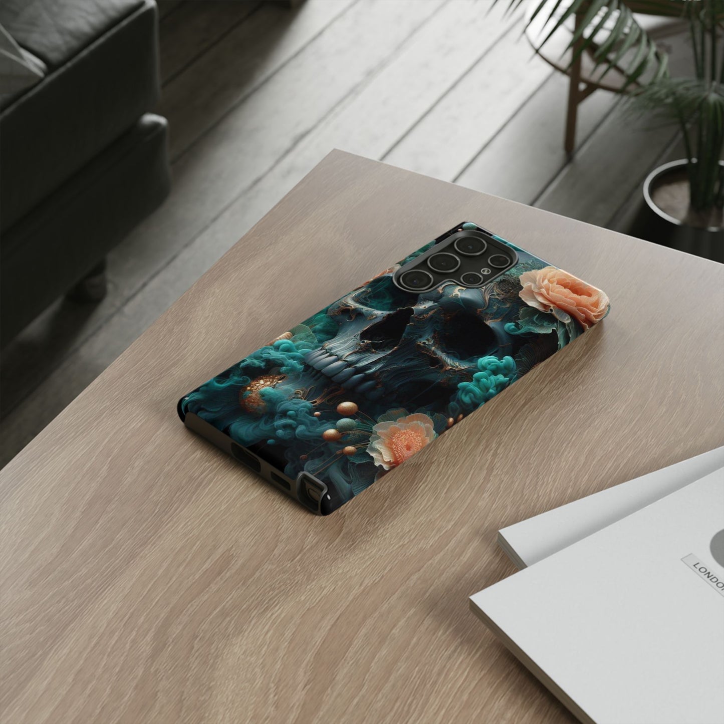 Tough Cases - teal skull