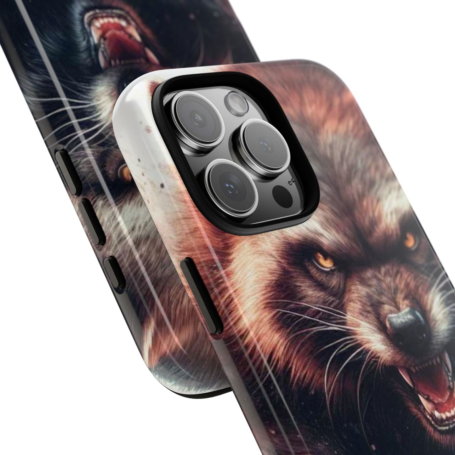 Wolverine snarling with claws out on a phone case.