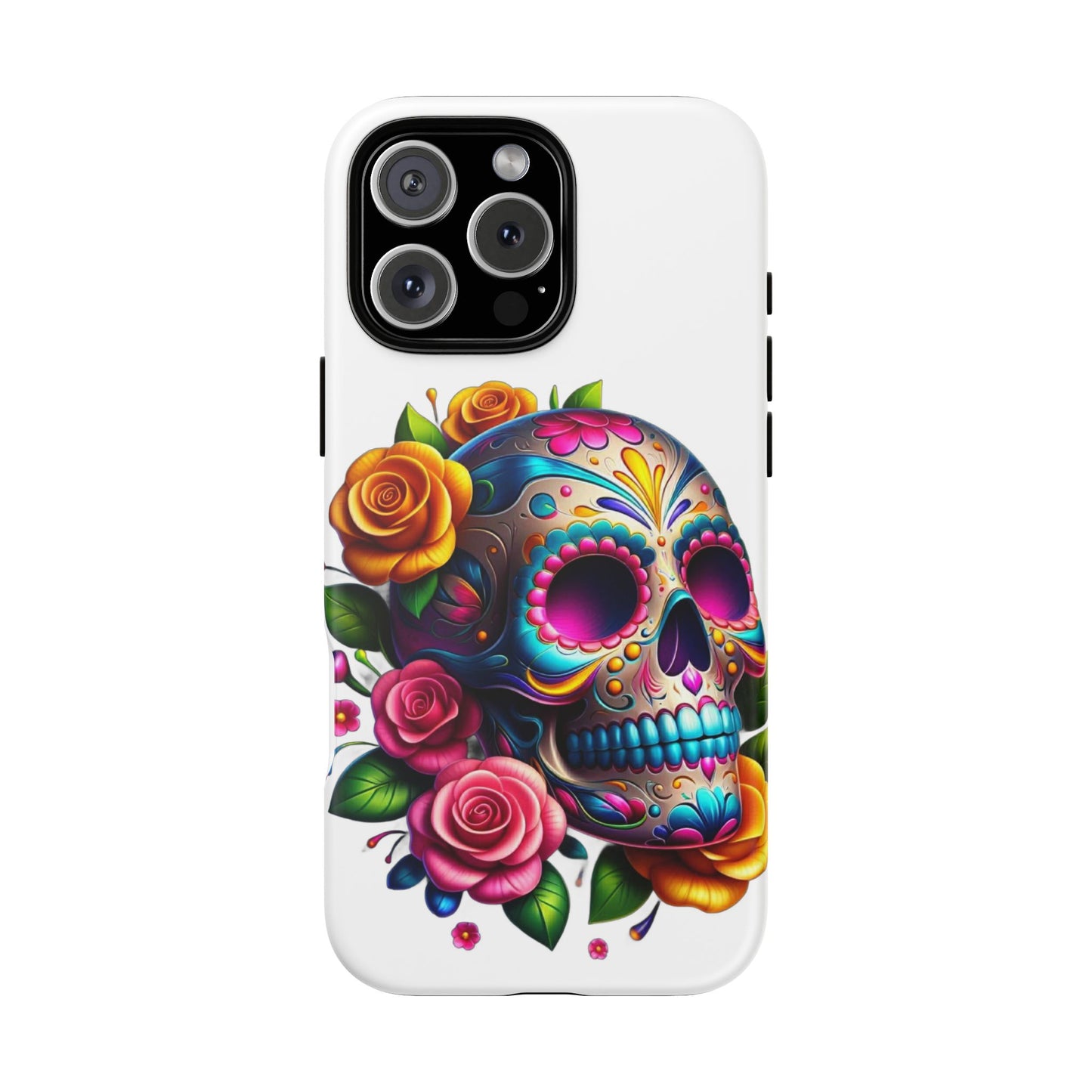 Phone Cases - Sugar Skull with Flowers Design