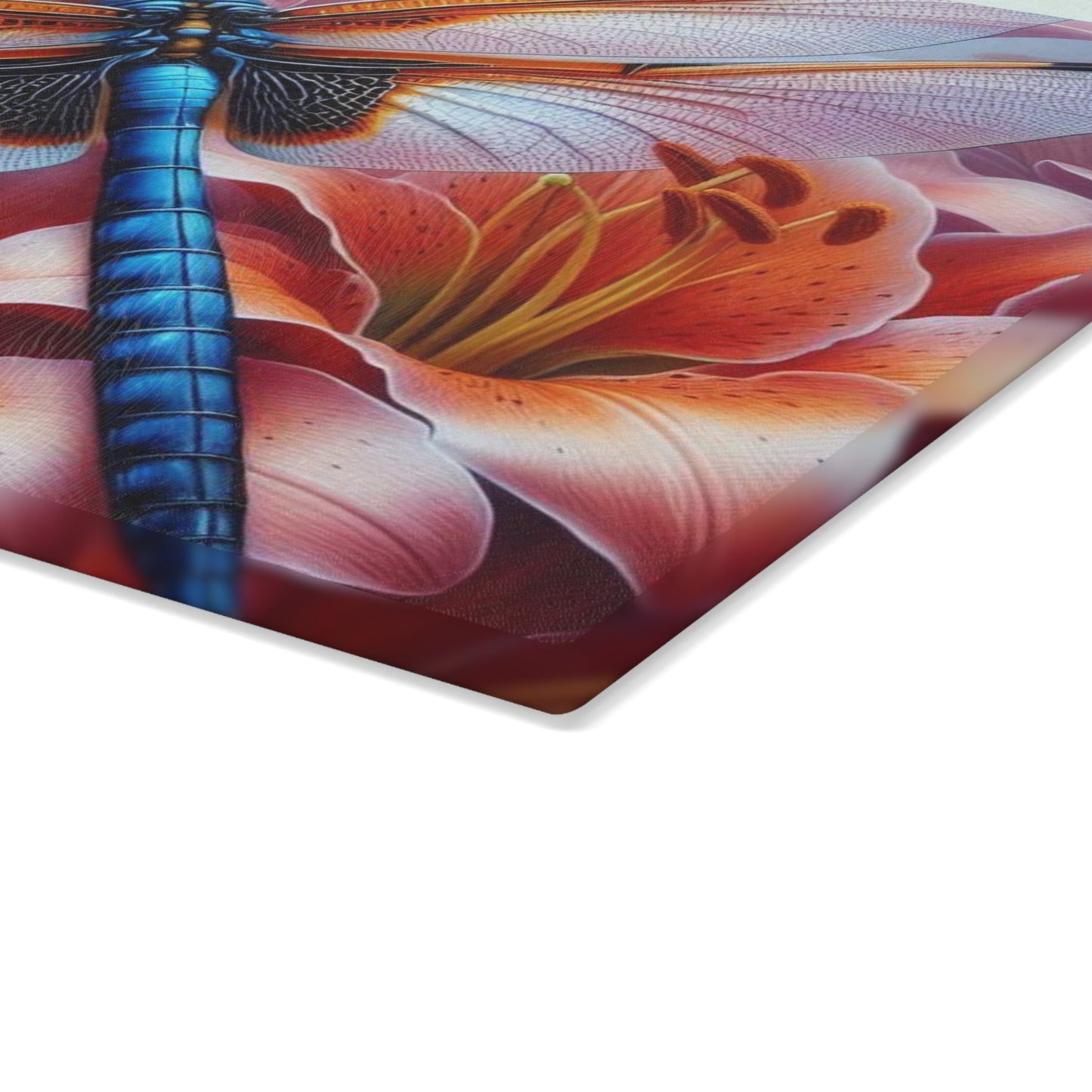 Glass Cutting Board Dragonfly