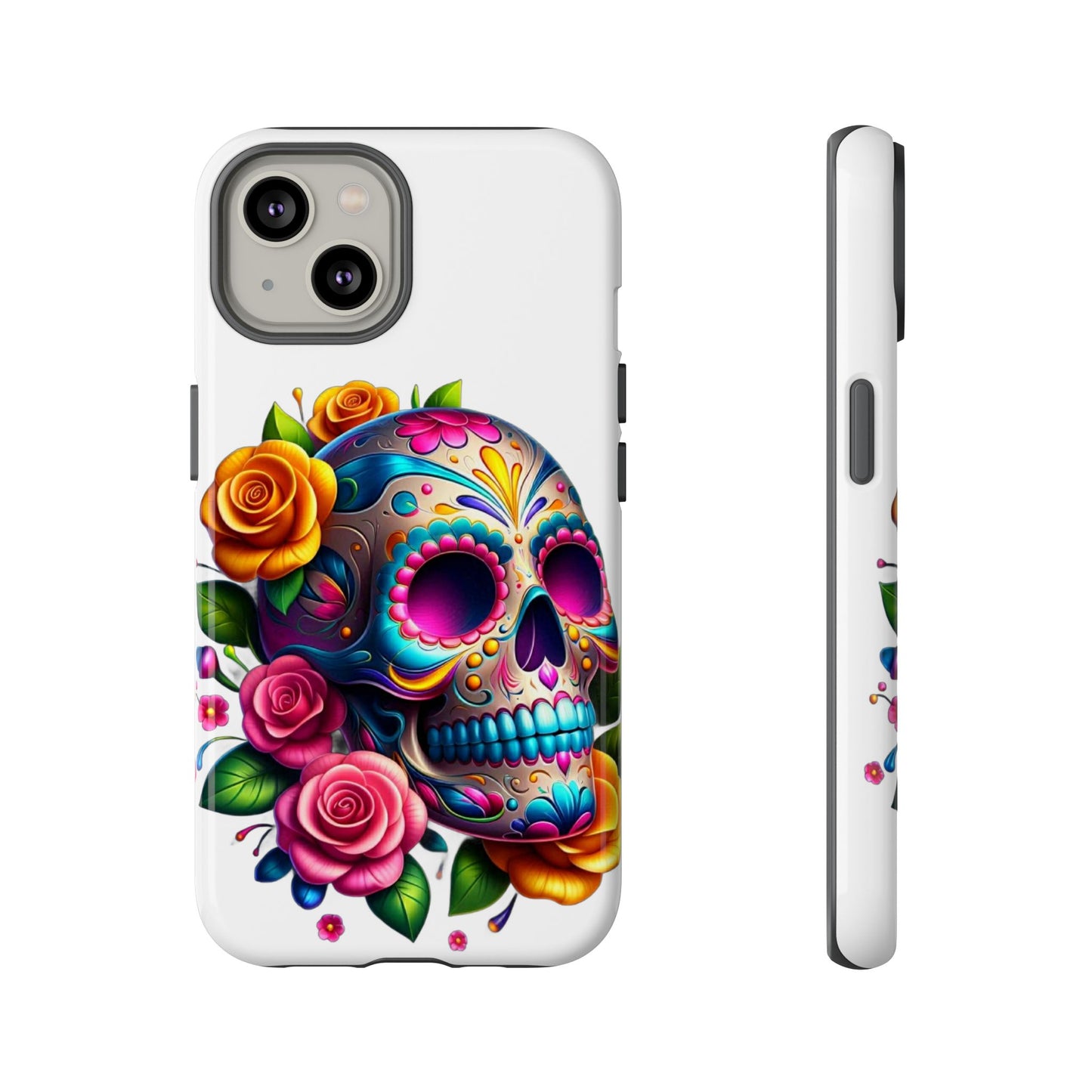 Phone Cases - Sugar Skull with Flowers Design
