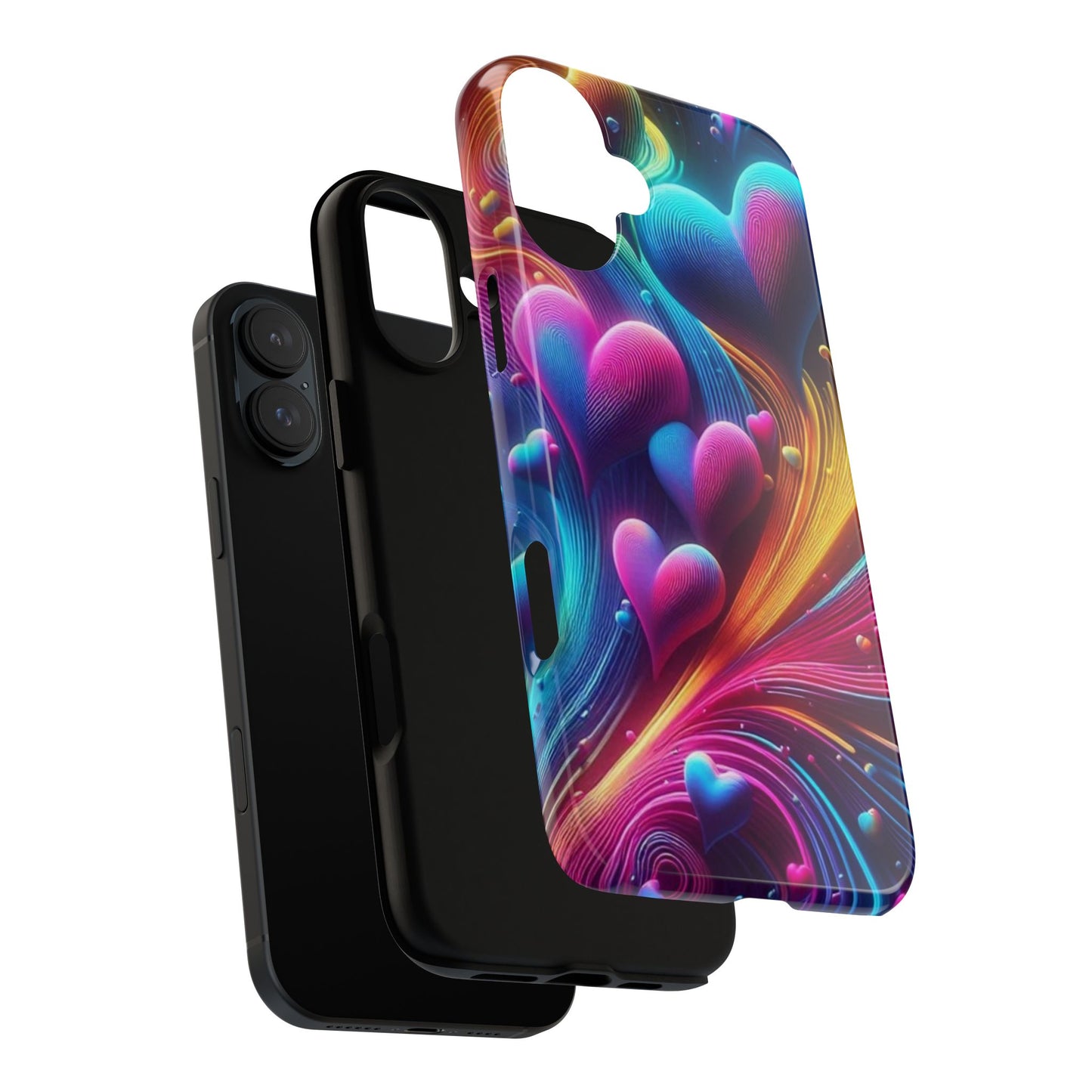 Phone Case - Floating Neon Hearts