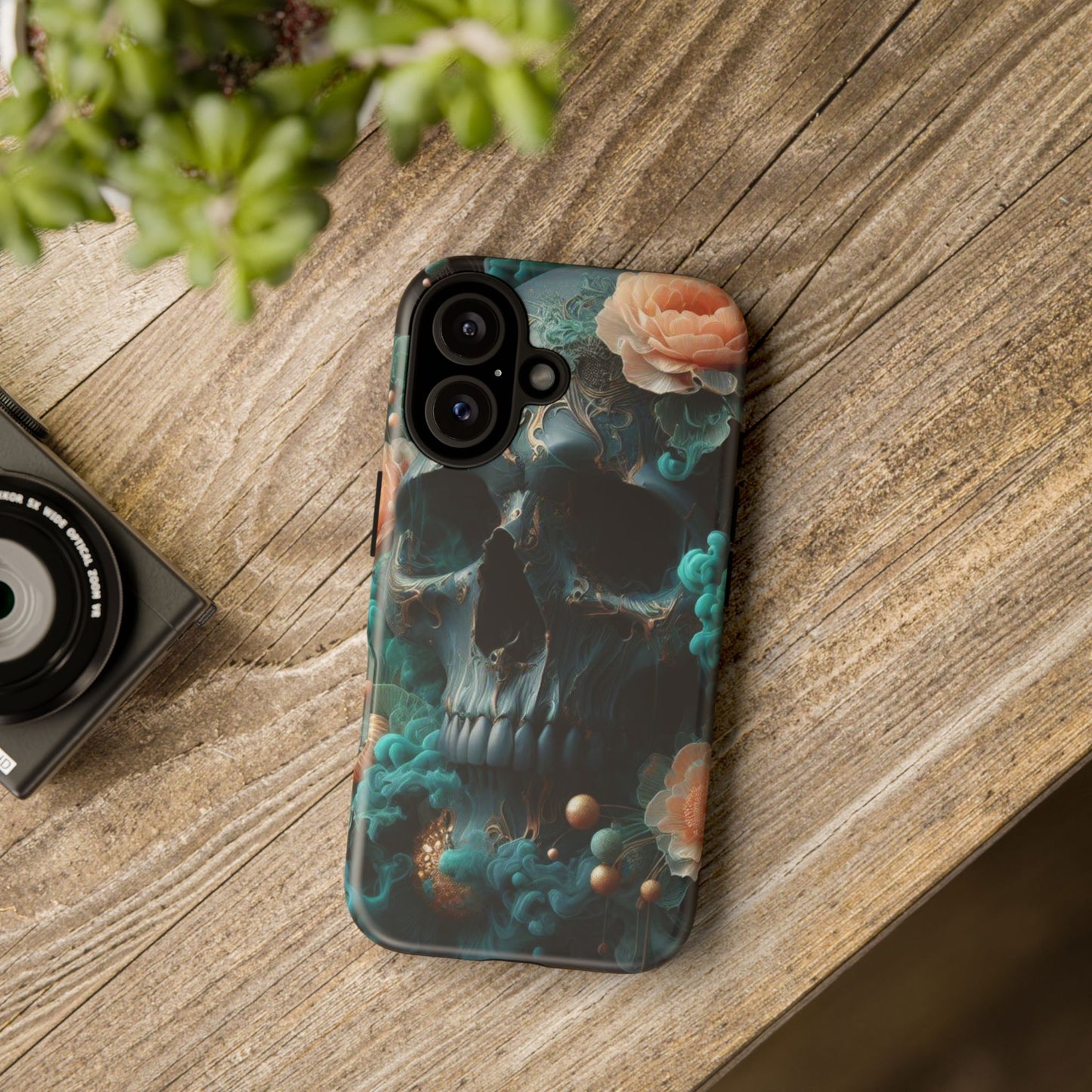 Tough Cases - teal skull