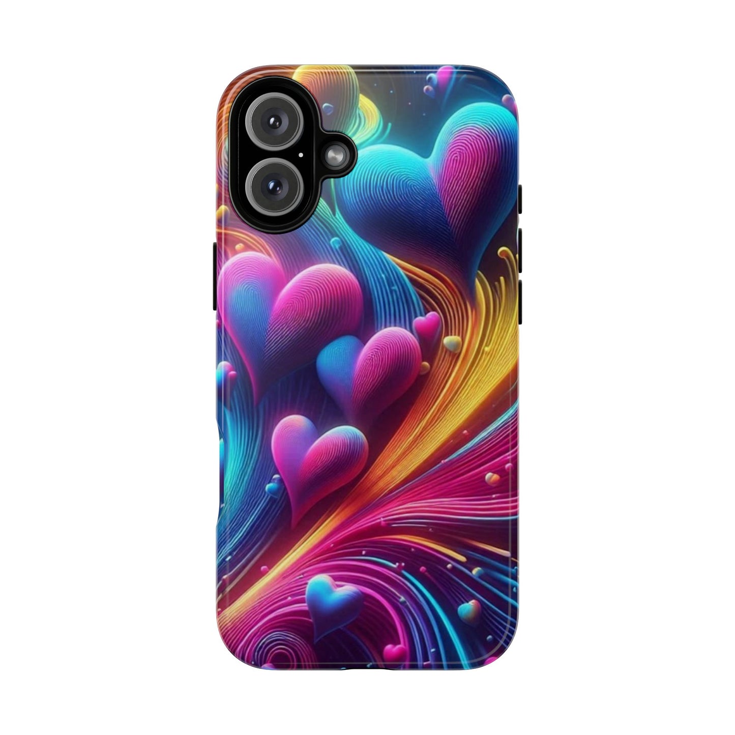 Phone Case - Floating Neon Hearts
