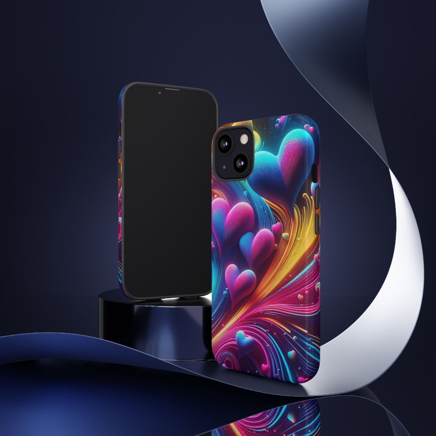 Phone Case - Floating Neon Hearts