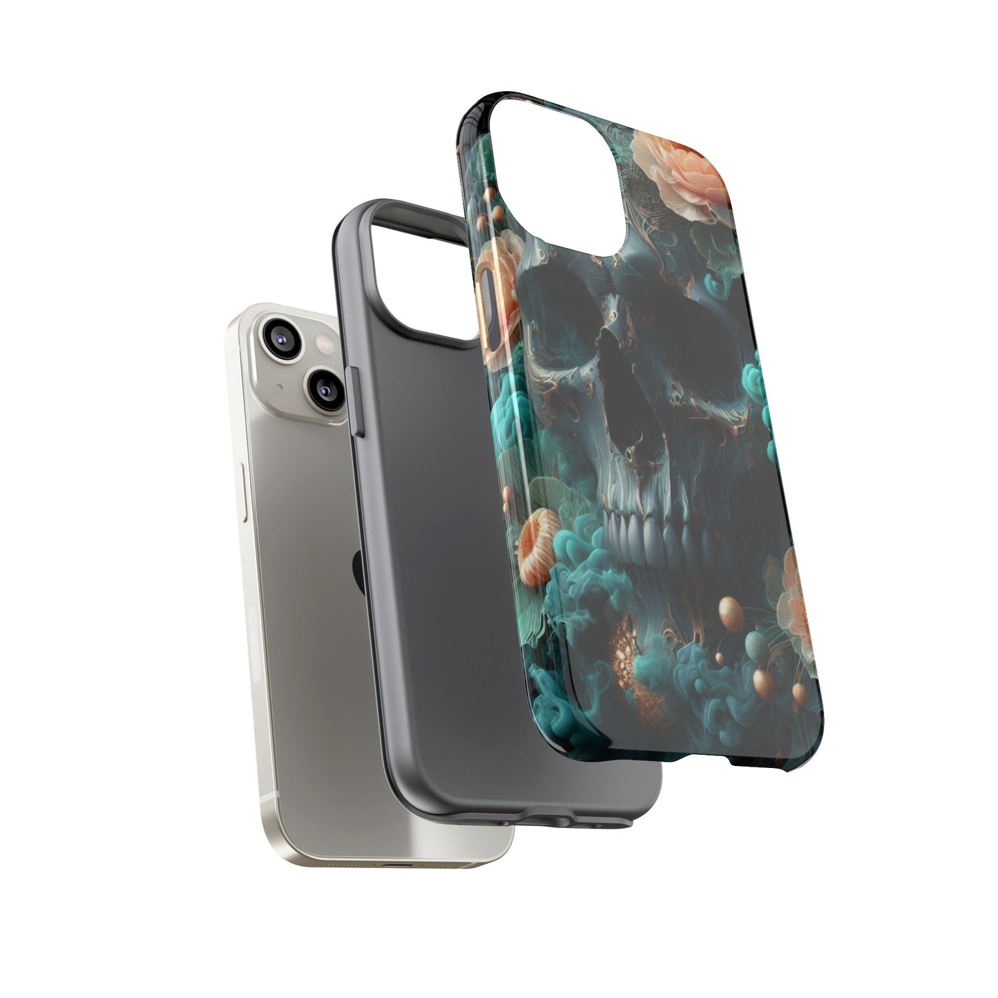 Tough Cases - teal skull
