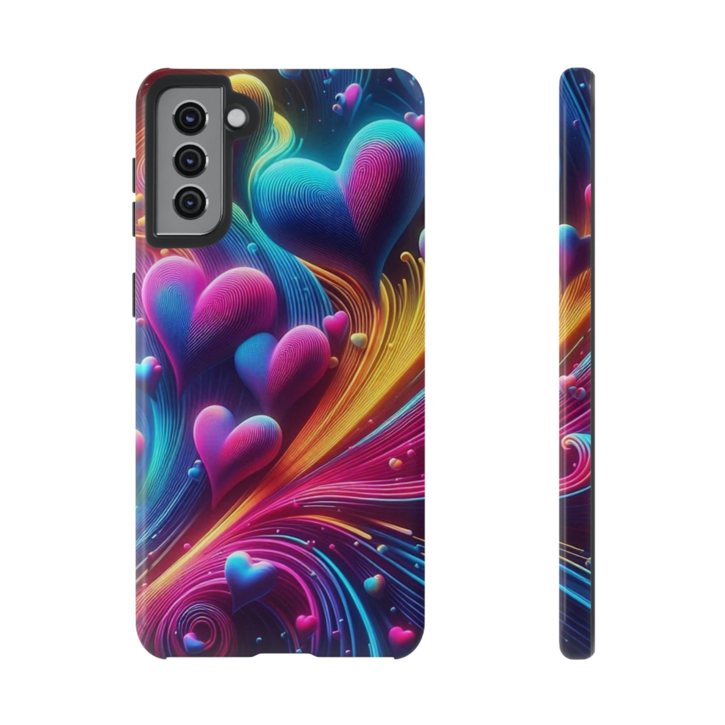 Phone Case - Floating Neon Hearts