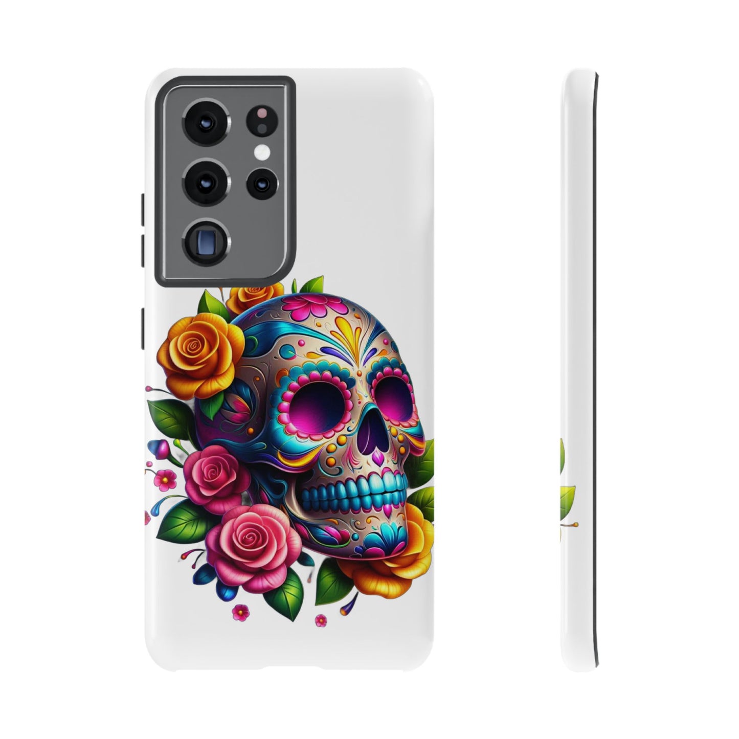 Phone Cases - Sugar Skull with Flowers Design