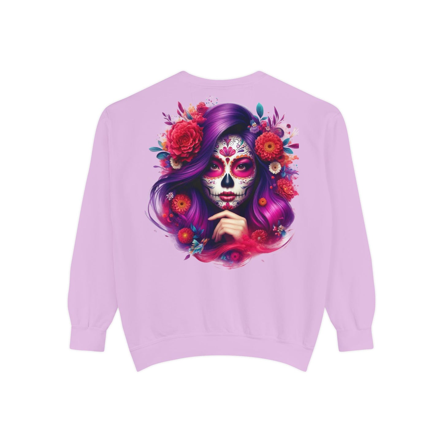 Sugar Skull Lady Thinking Sweatshirt